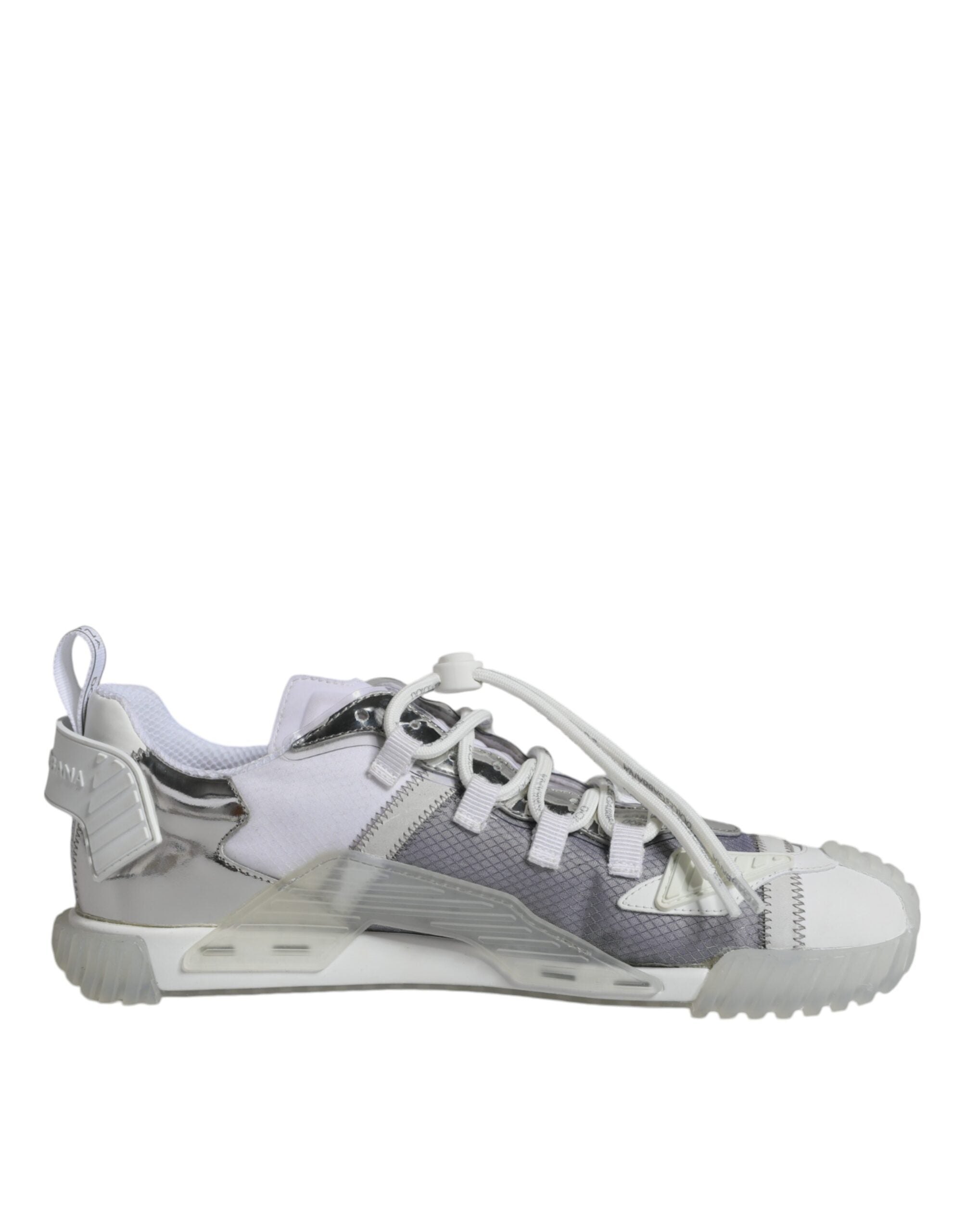 Dolce & Gabbana White Silver Low Top NS1 Sneakers Shoes-6