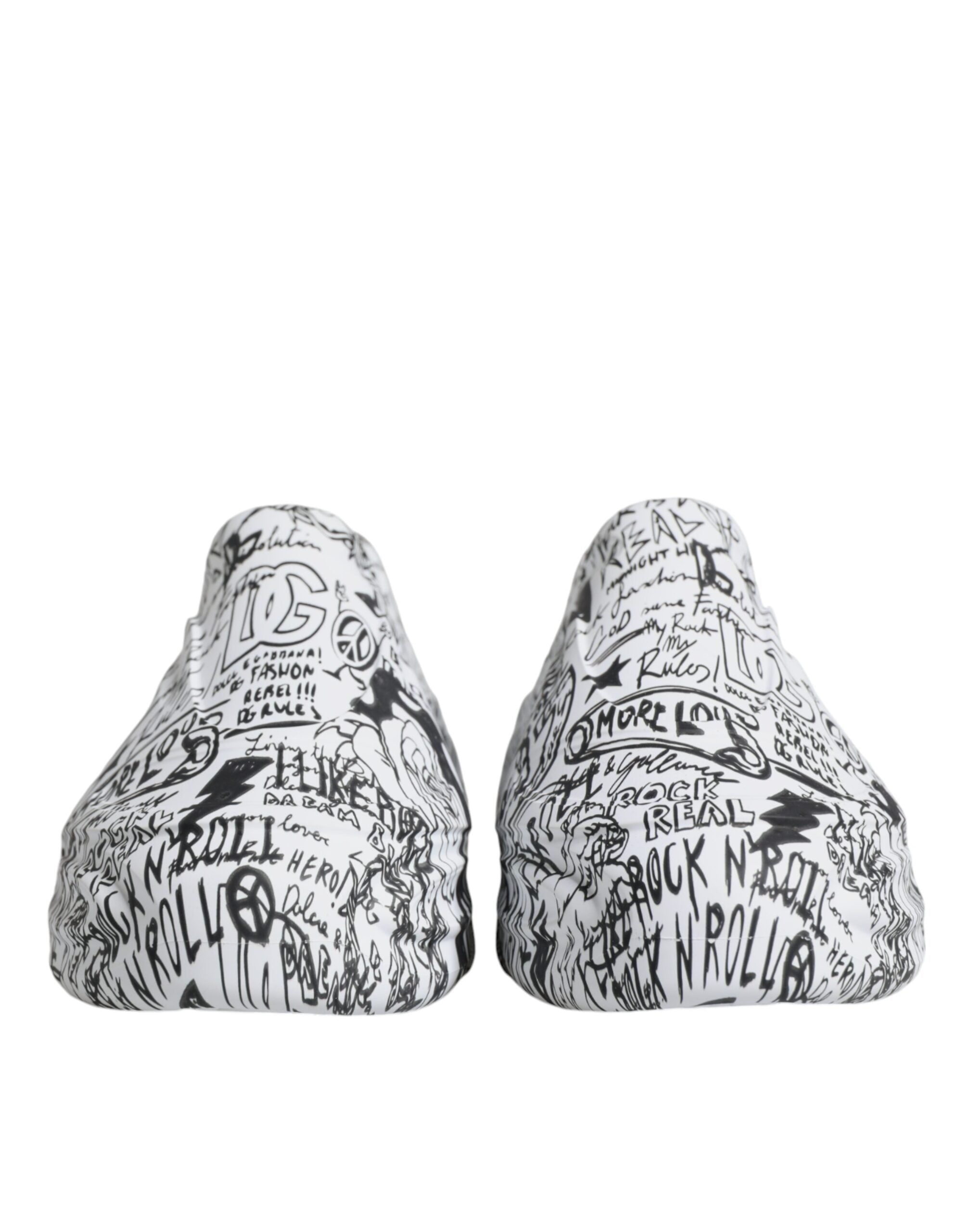 Dolce & Gabbana White Black Graffiti Daymaster Sneakers Shoes-2