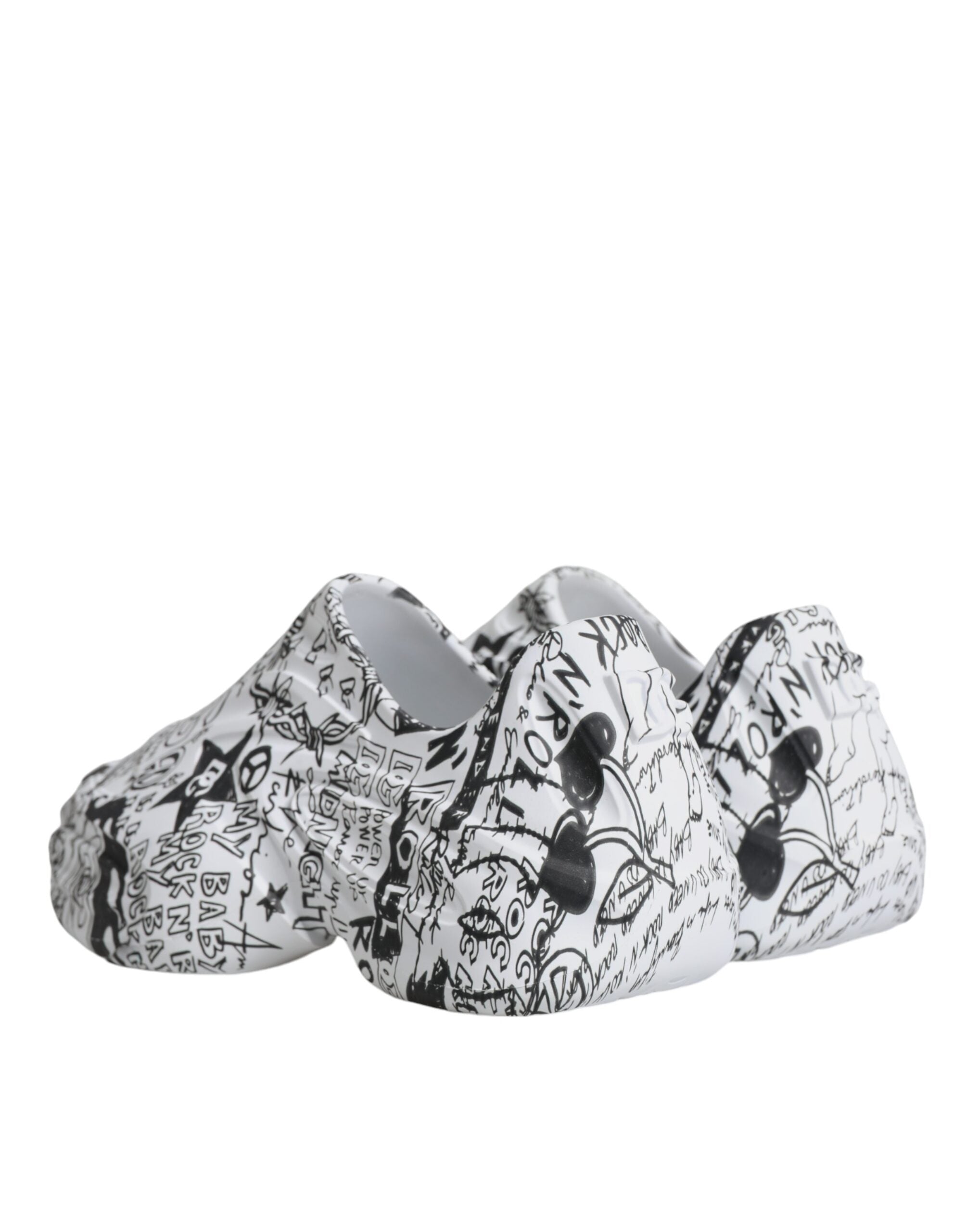 Dolce & Gabbana White Black Graffiti Daymaster Sneakers Shoes-5