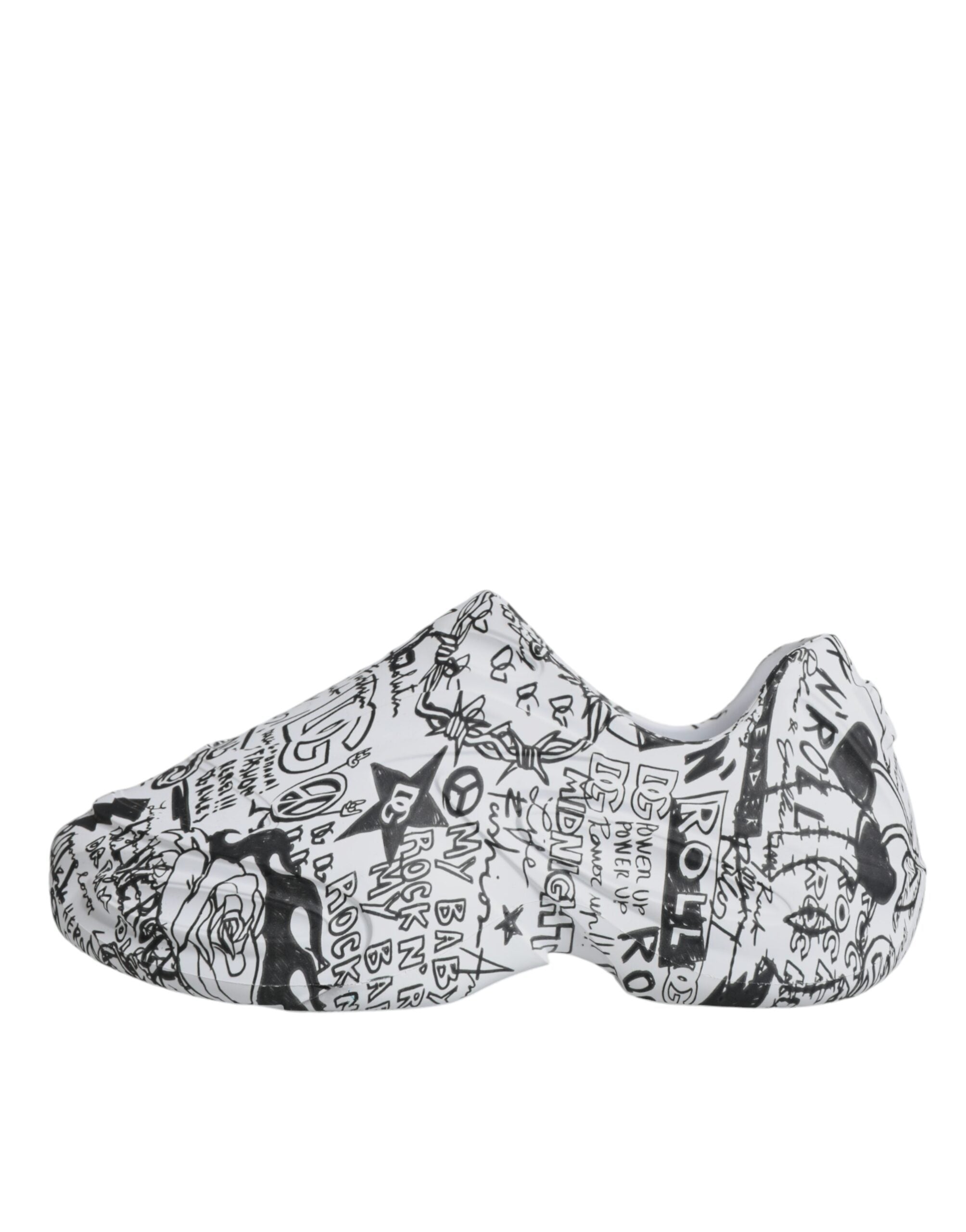 Dolce & Gabbana White Black Graffiti Daymaster Sneakers Shoes-6