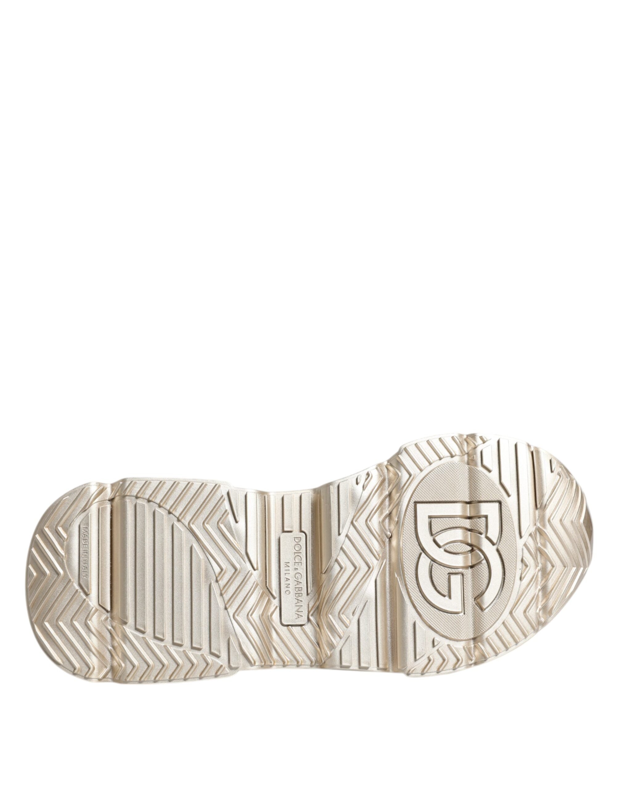 Dolce & Gabbana Gold Pailletten Iridiscent Daymaster Turnschuhe Schuhe-8