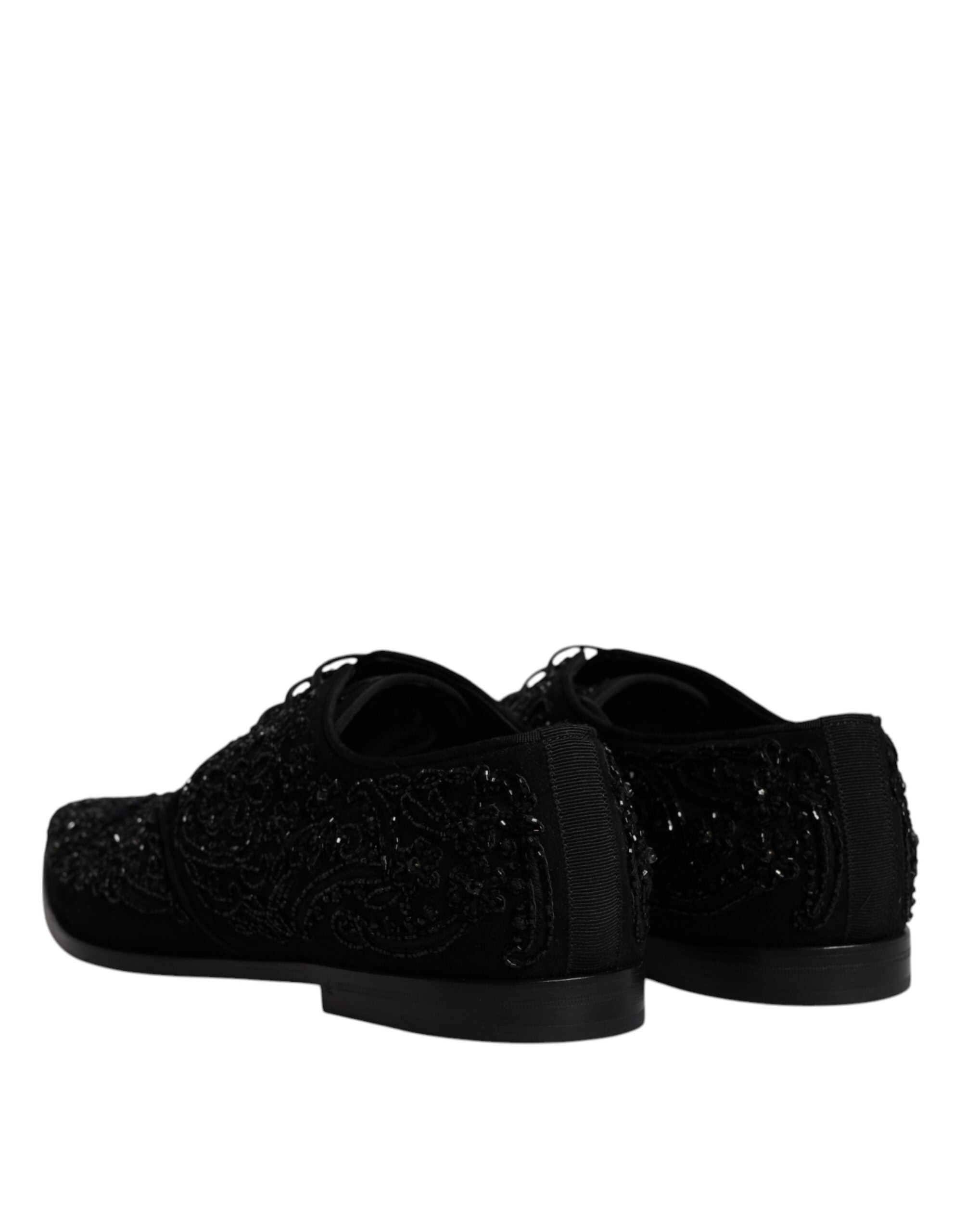Zapatos Derby de ante negro con adornos de Dolce & Gabbana-5