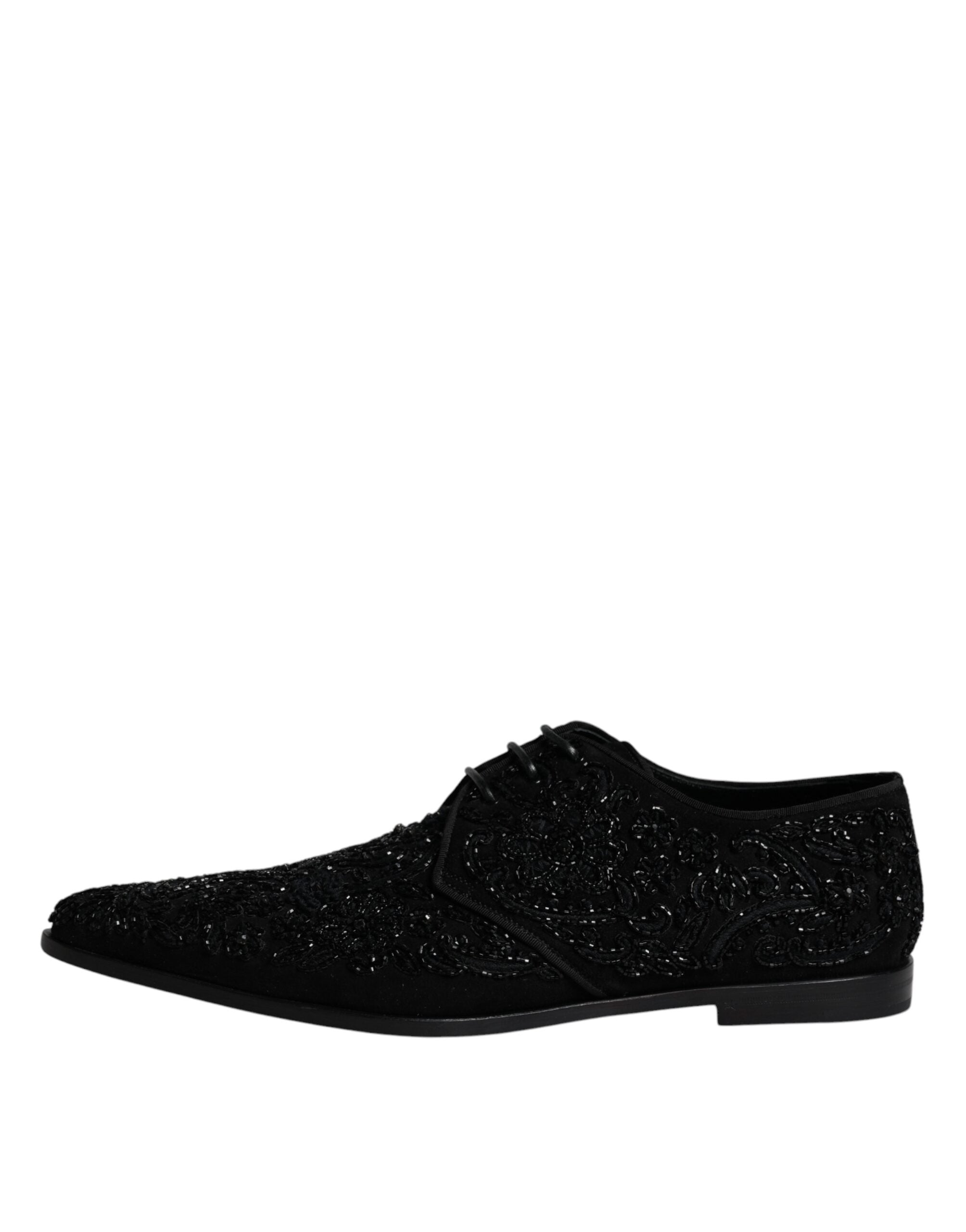 Zapatos Derby de ante negro con adornos de Dolce & Gabbana-6