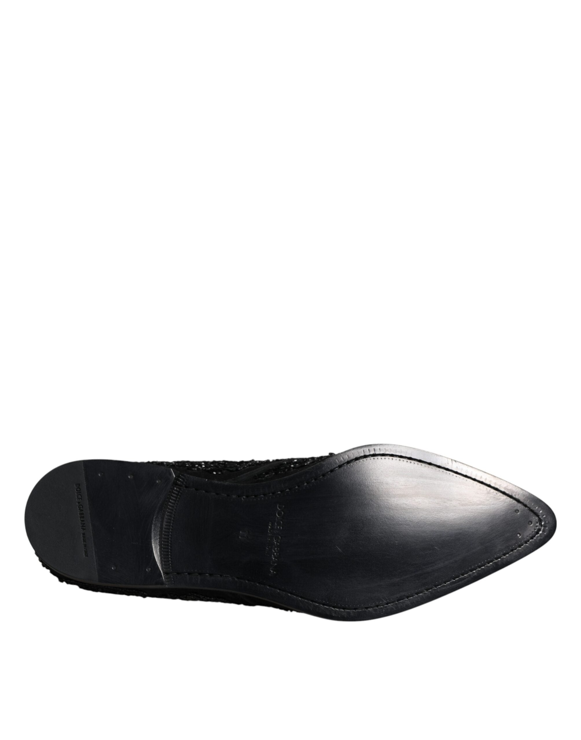 Zapatos Derby de ante negro con adornos de Dolce & Gabbana-8