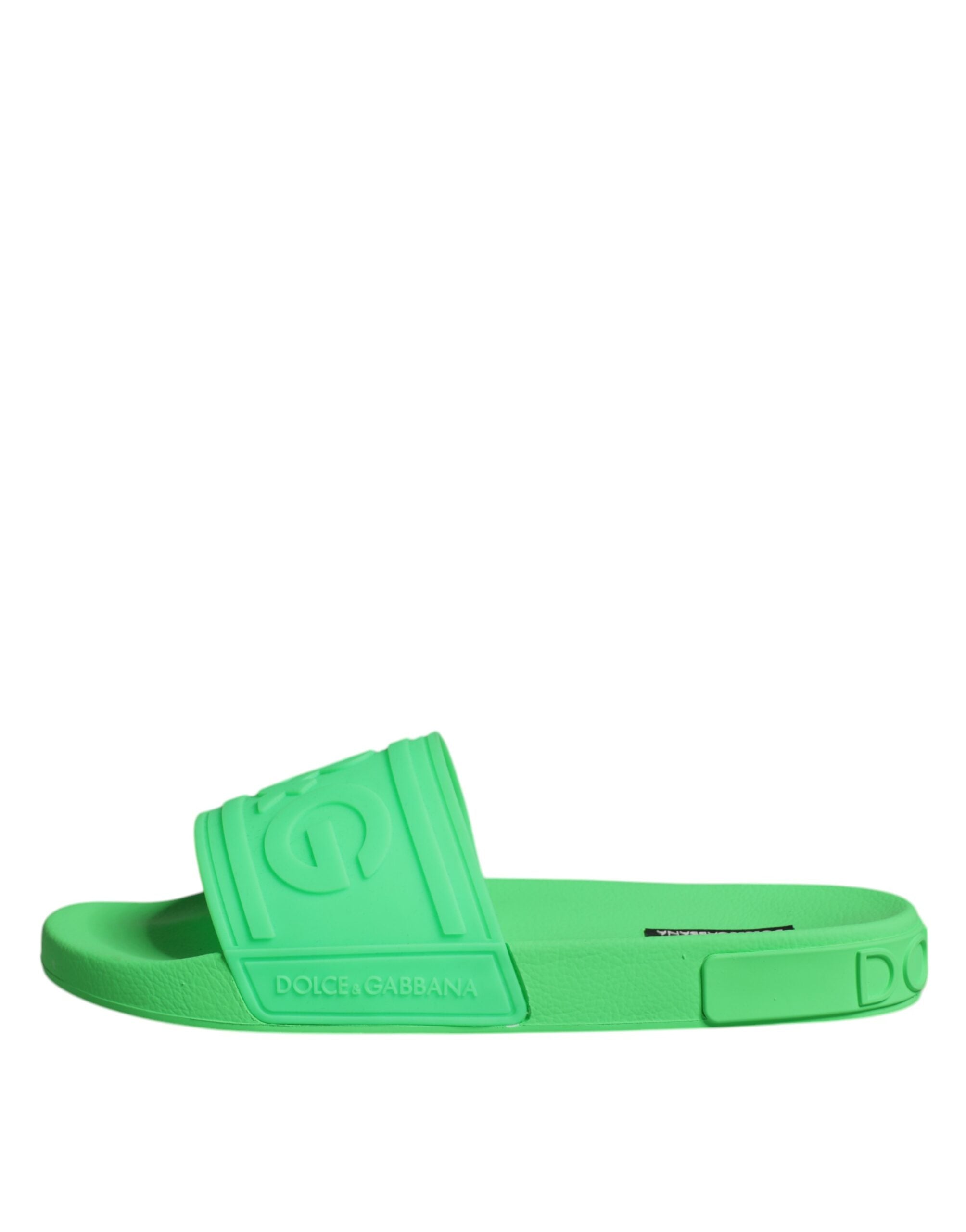 Dolce & Gabbana Green Leather Mules Sandals Beachwear Shoes-6