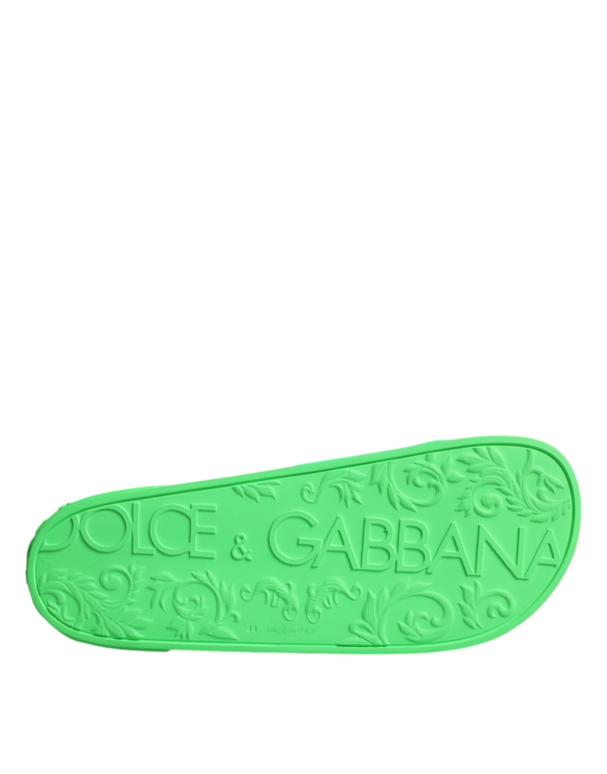 Dolce & Gabbana Green Leather Mules Sandals Beachwear Shoes-8