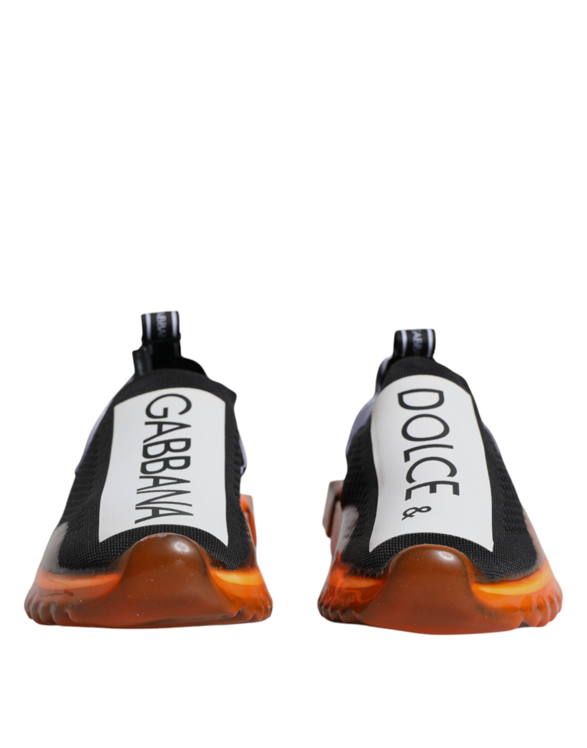 Dolce & Gabbana Black Orange Sorrento Slip On Sneakers Shoes-2