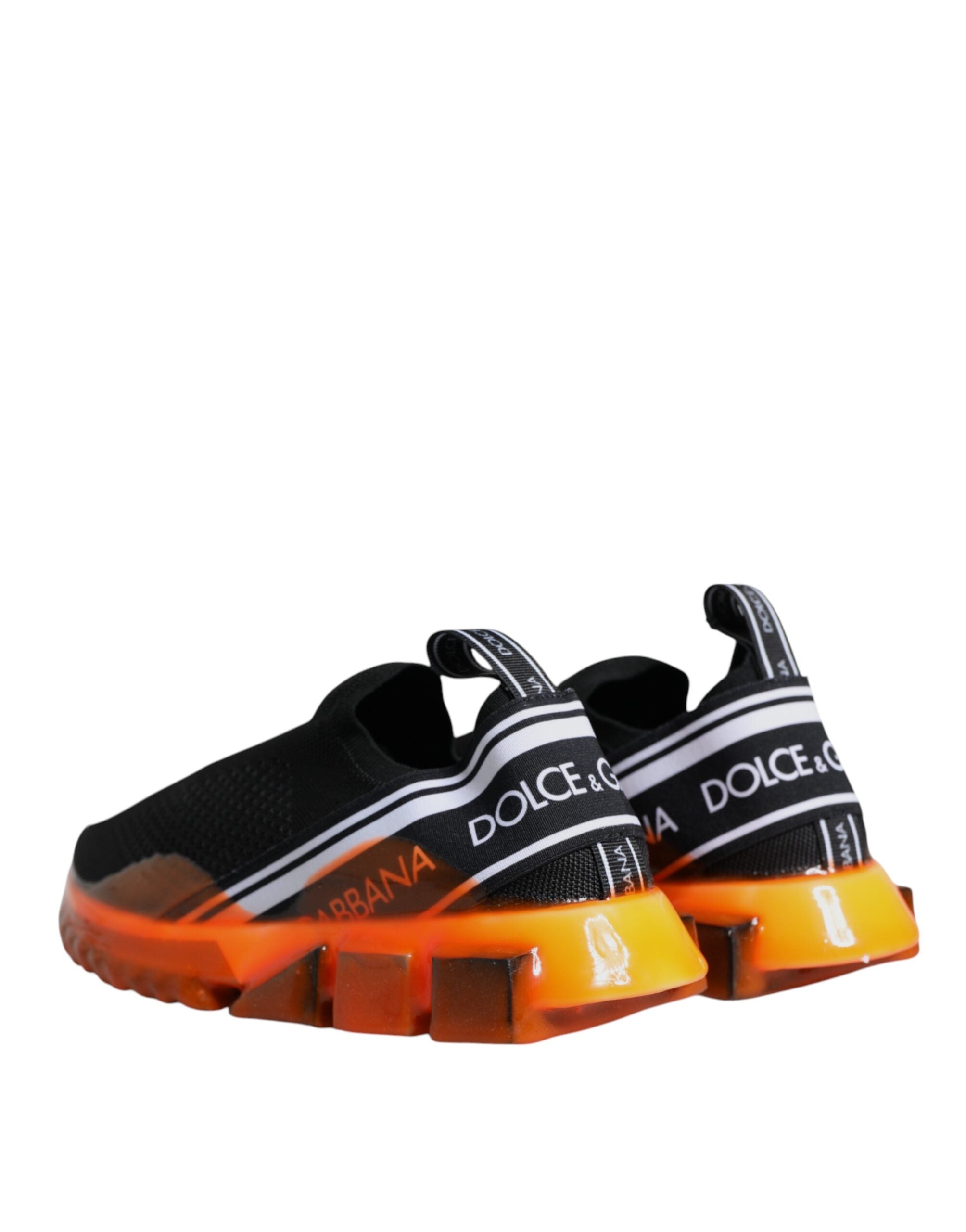 Dolce & Gabbana Black Orange Sorrento Slip On Sneakers Shoes-5