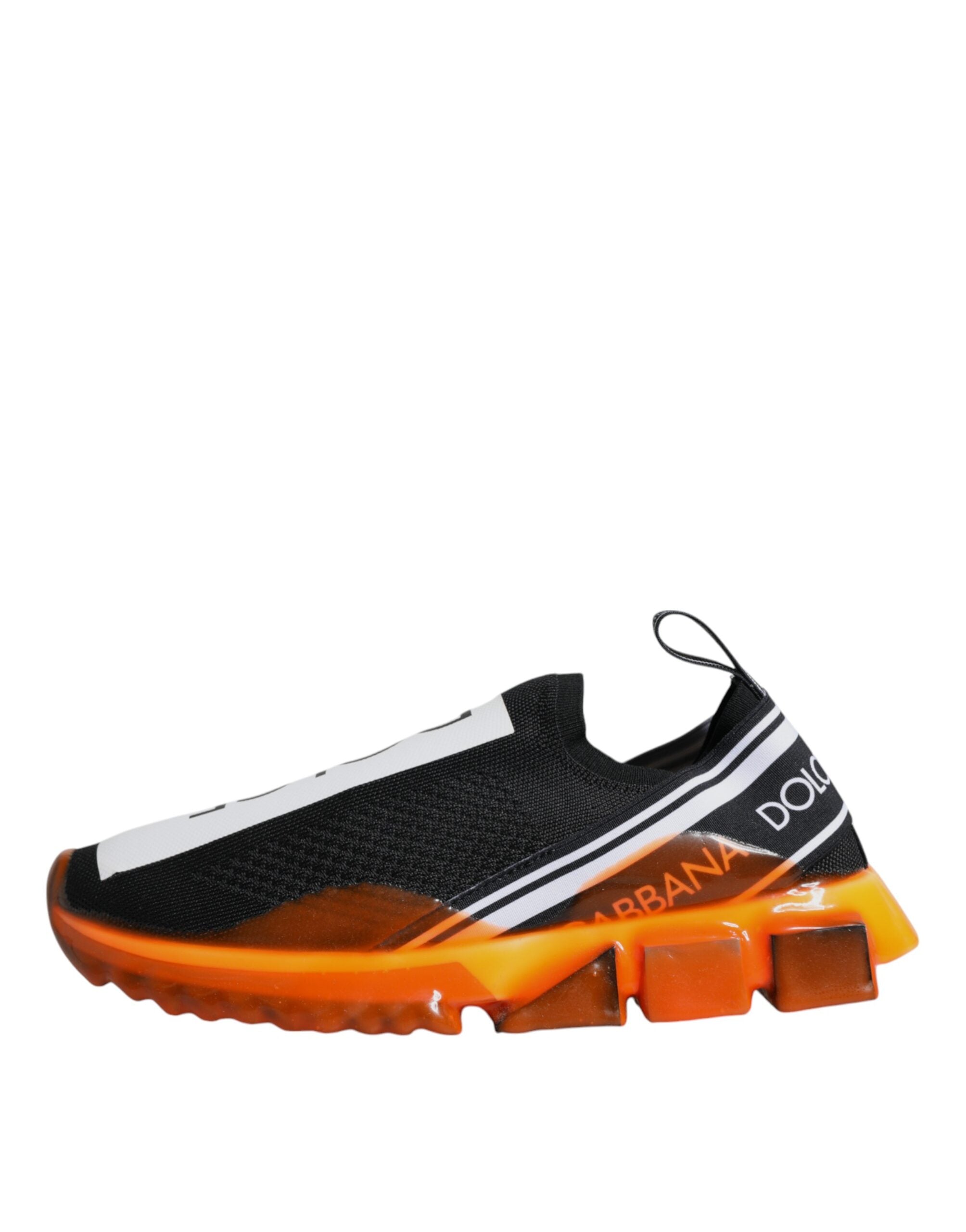 Dolce & Gabbana Black Orange Sorrento Slip On Sneakers Shoes-6