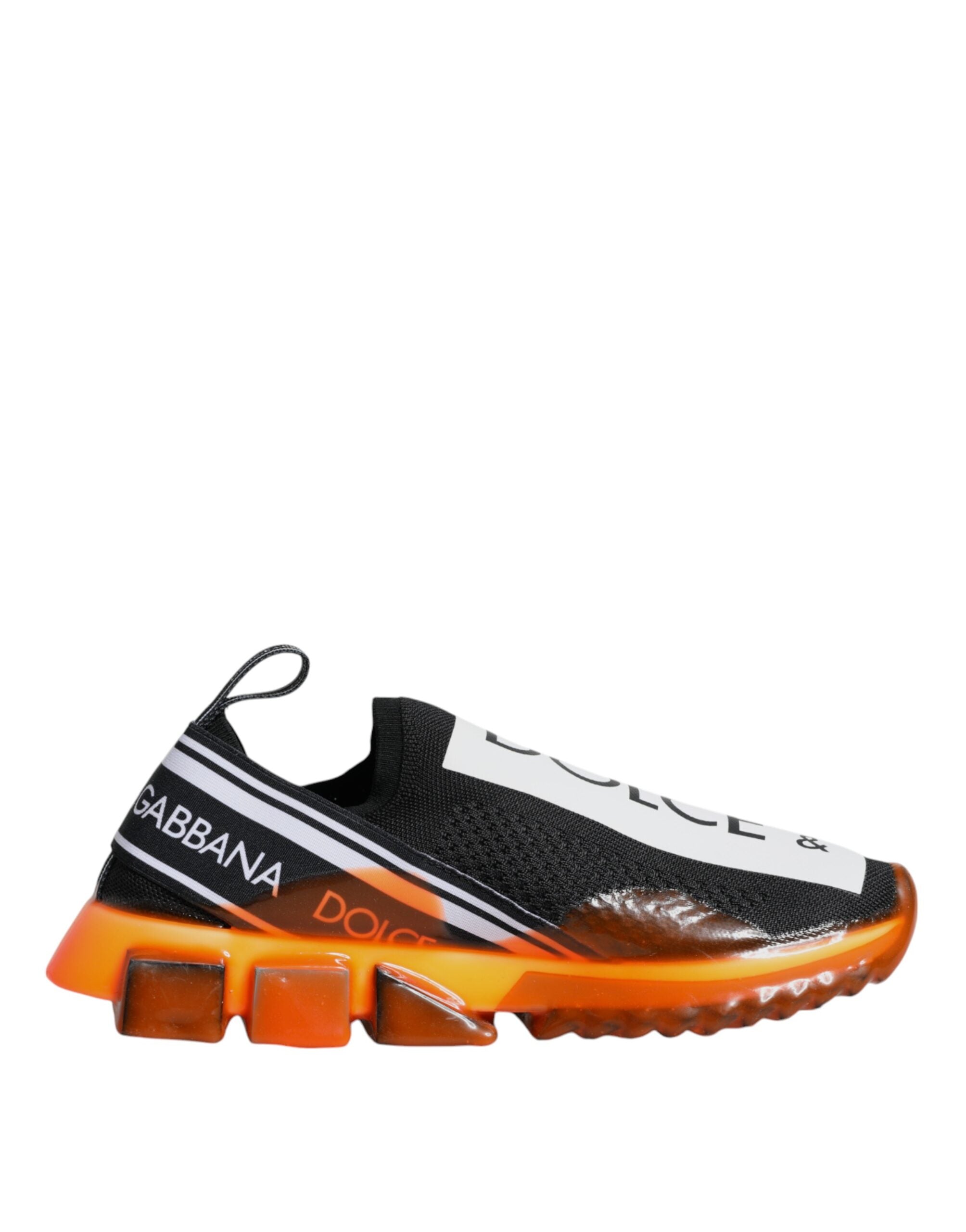 Dolce & Gabbana Black Orange Sorrento Slip On Sneakers Shoes-7