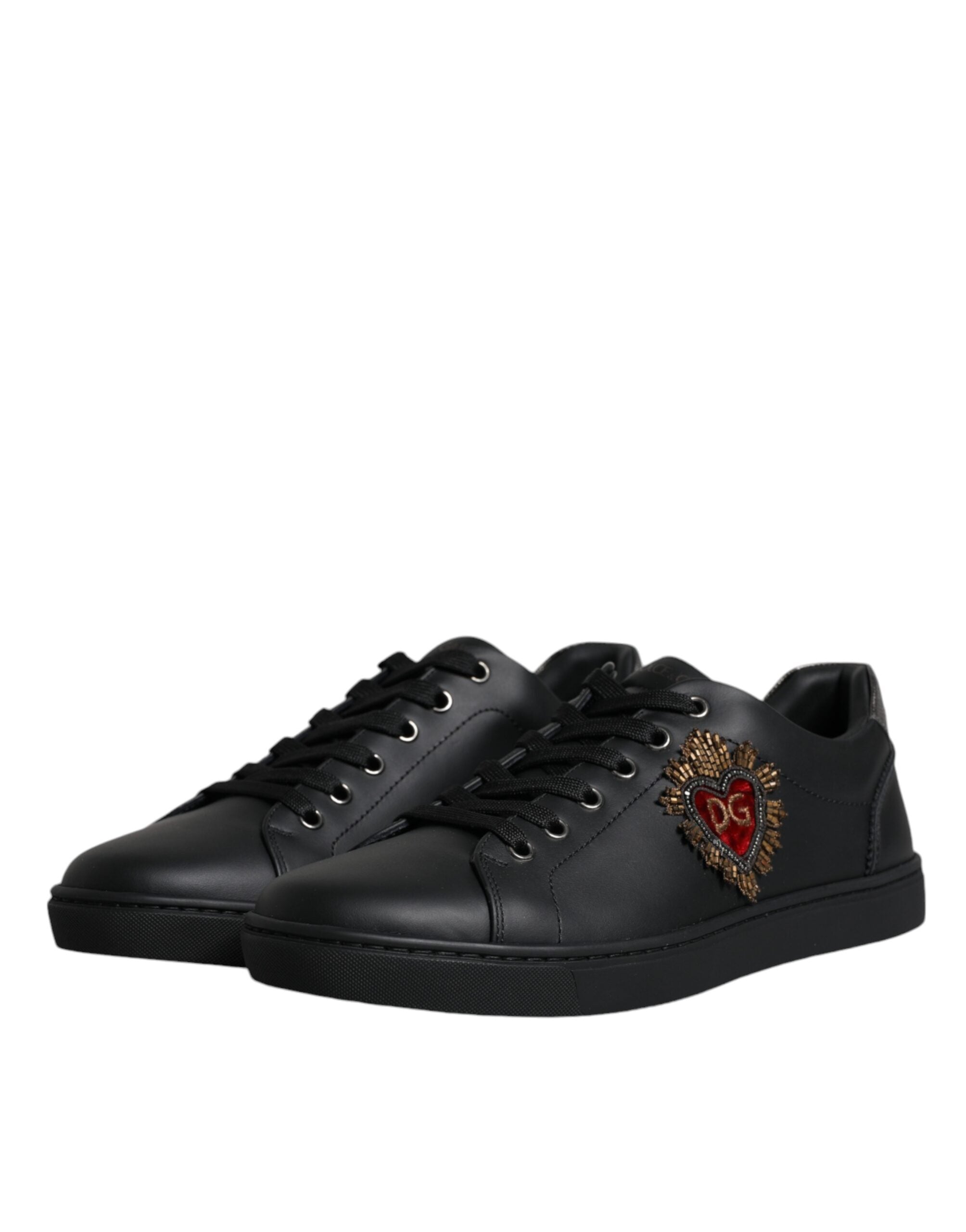 Dolce & Gabbana Schwarz London Sacred Heart Männer Turnschuhe Schuhe-3
