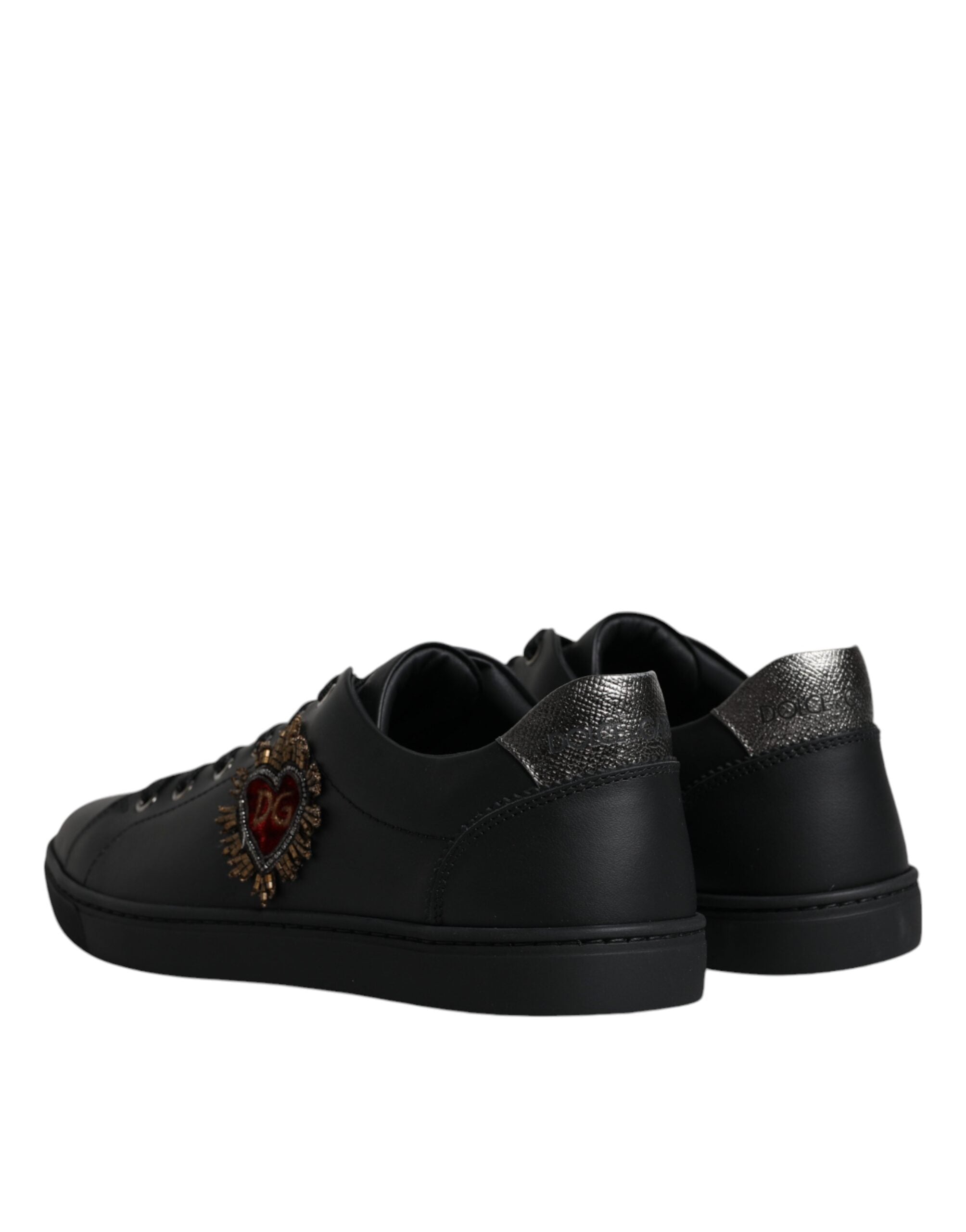 Dolce & Gabbana Schwarz London Sacred Heart Männer Turnschuhe Schuhe-4