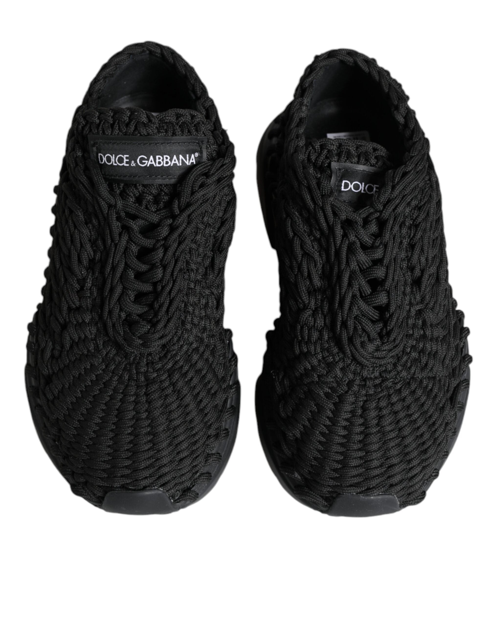 Dolce & Gabbana Black Knitted Daymaster Sneakers Shoes-2