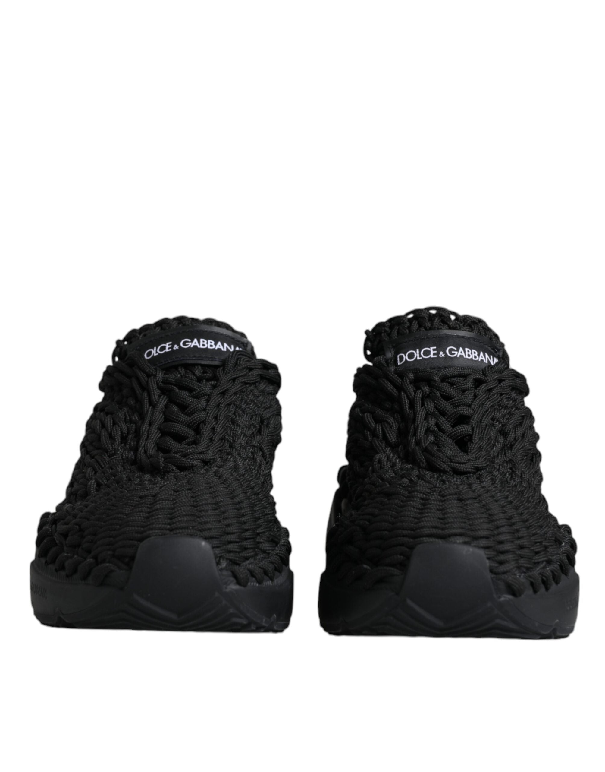 Dolce & Gabbana Black Knitted Daymaster Sneakers Shoes-3