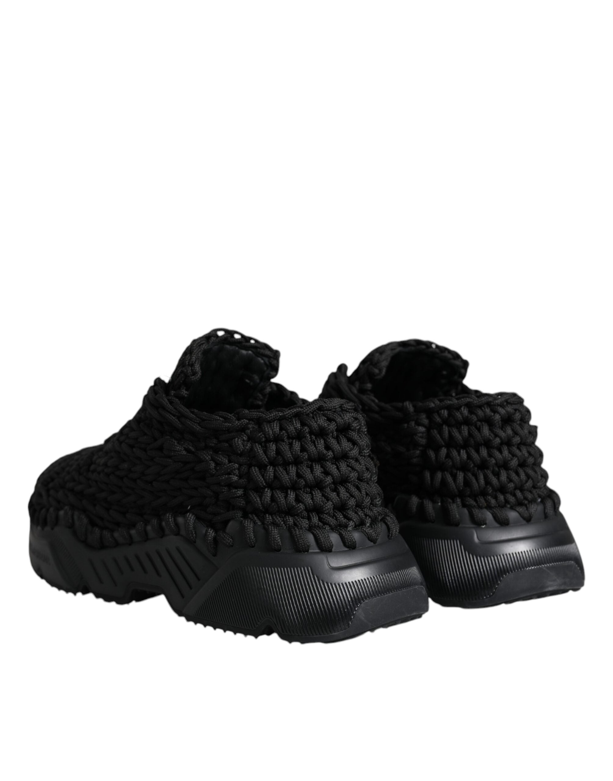 Dolce & Gabbana Black Knitted Daymaster Sneakers Shoes-5