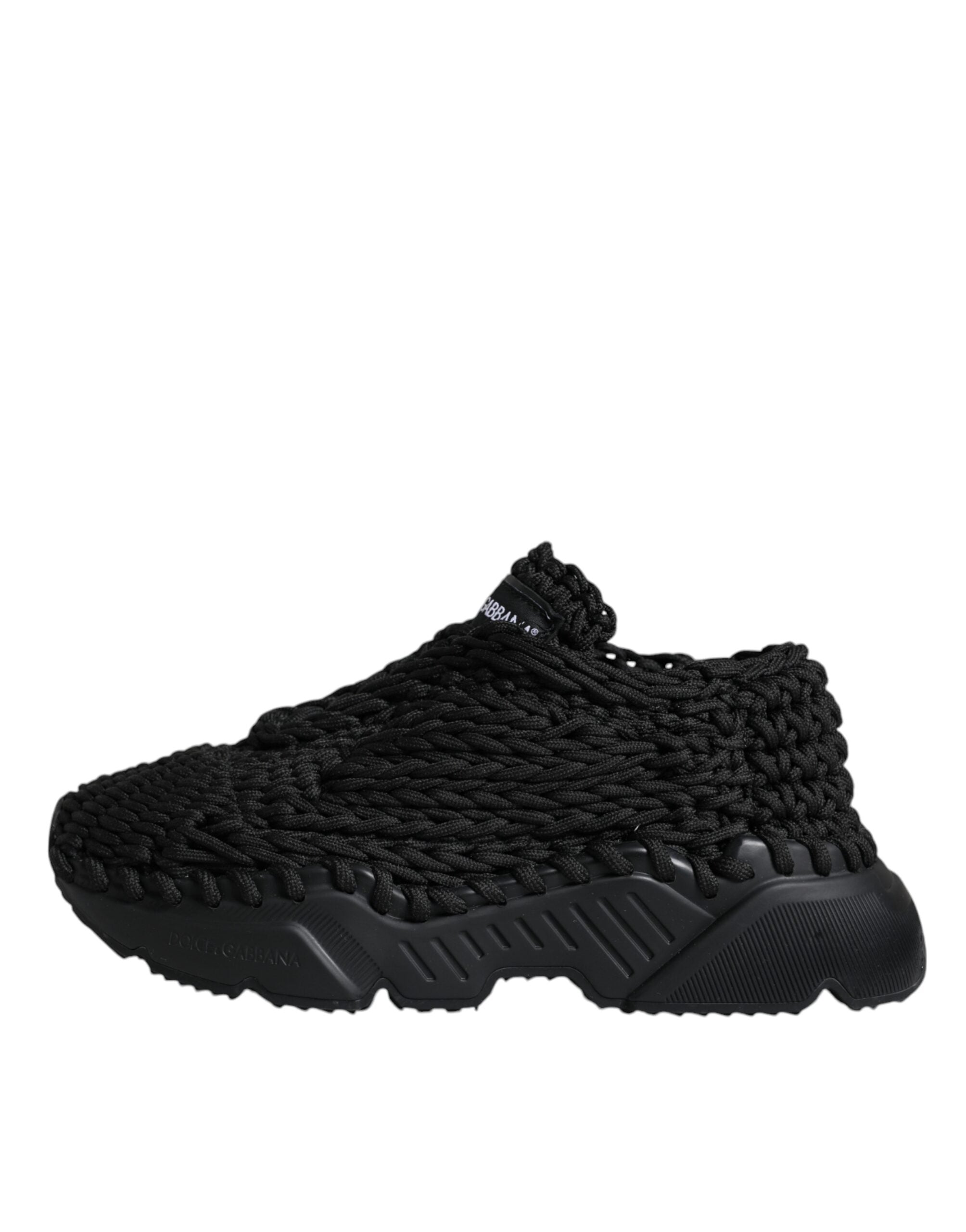 Dolce & Gabbana Black Knitted Daymaster Sneakers Shoes-6