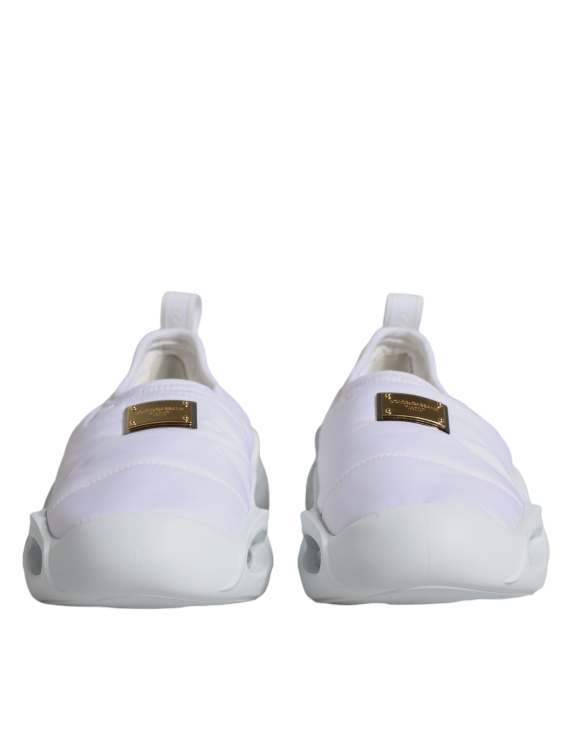 Dolce & Gabbana White Padded Fabric Low Top Sneakers Shoes-2