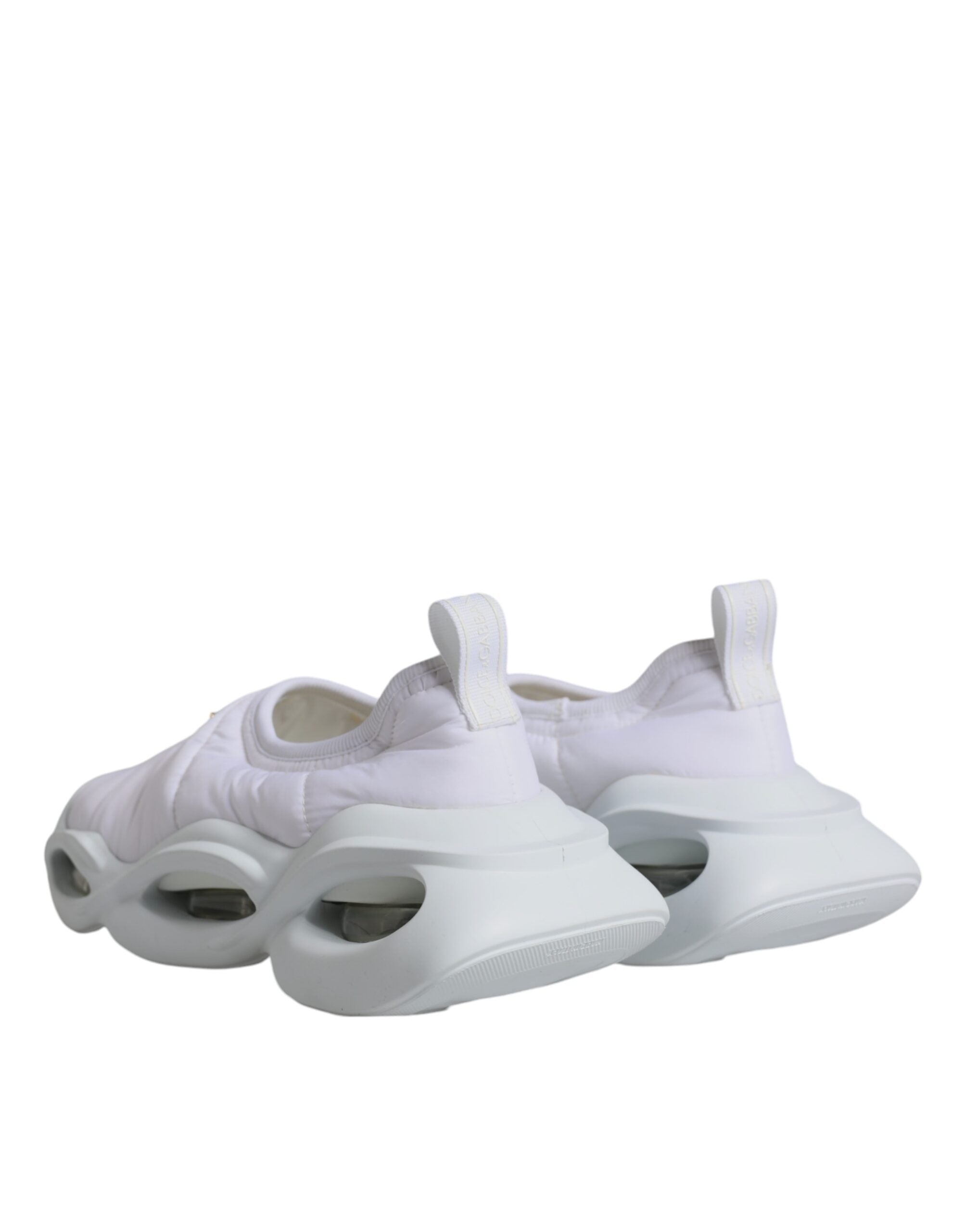 Dolce & Gabbana White Padded Fabric Low Top Sneakers Shoes-5