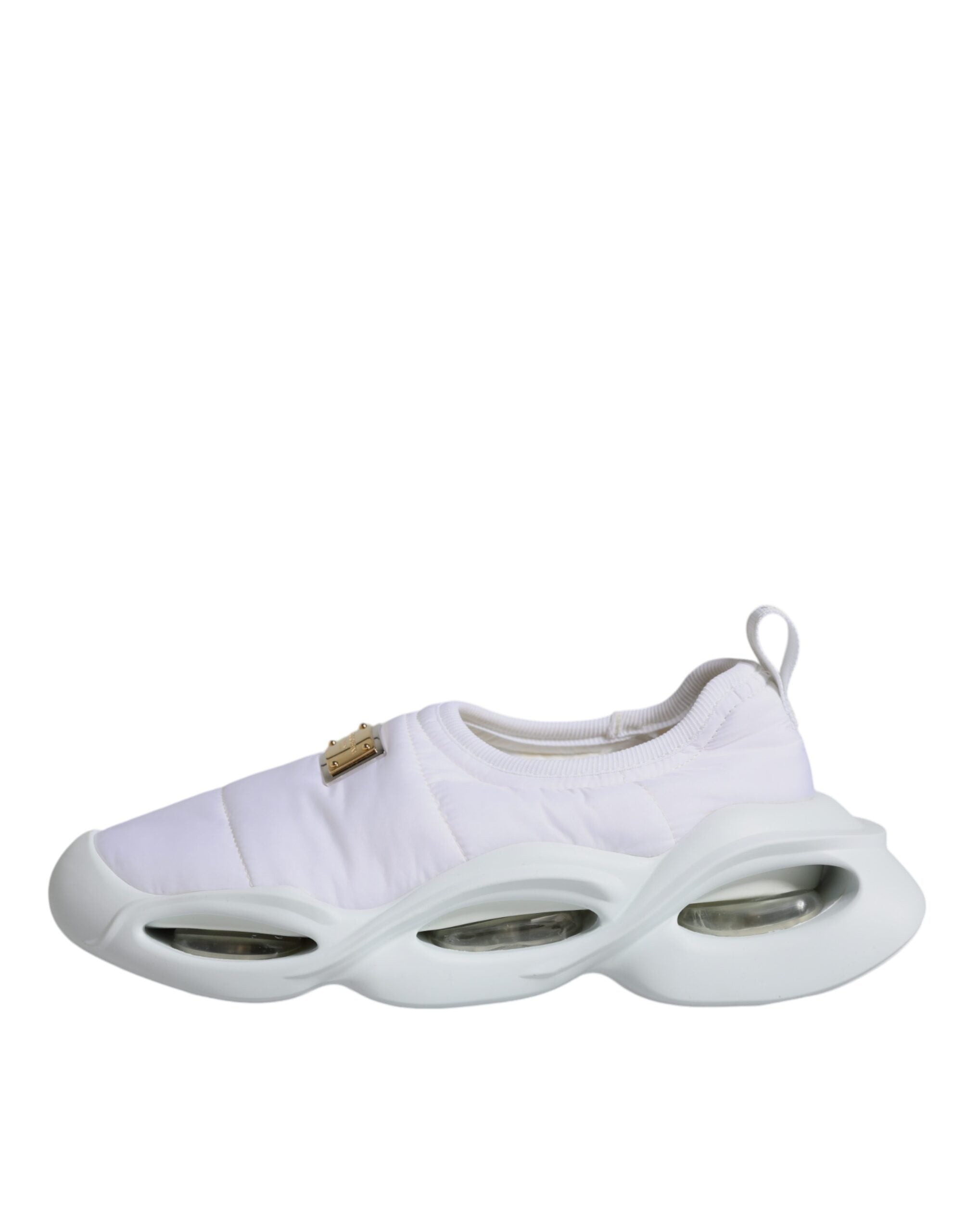 Dolce & Gabbana White Padded Fabric Low Top Sneakers Shoes-6