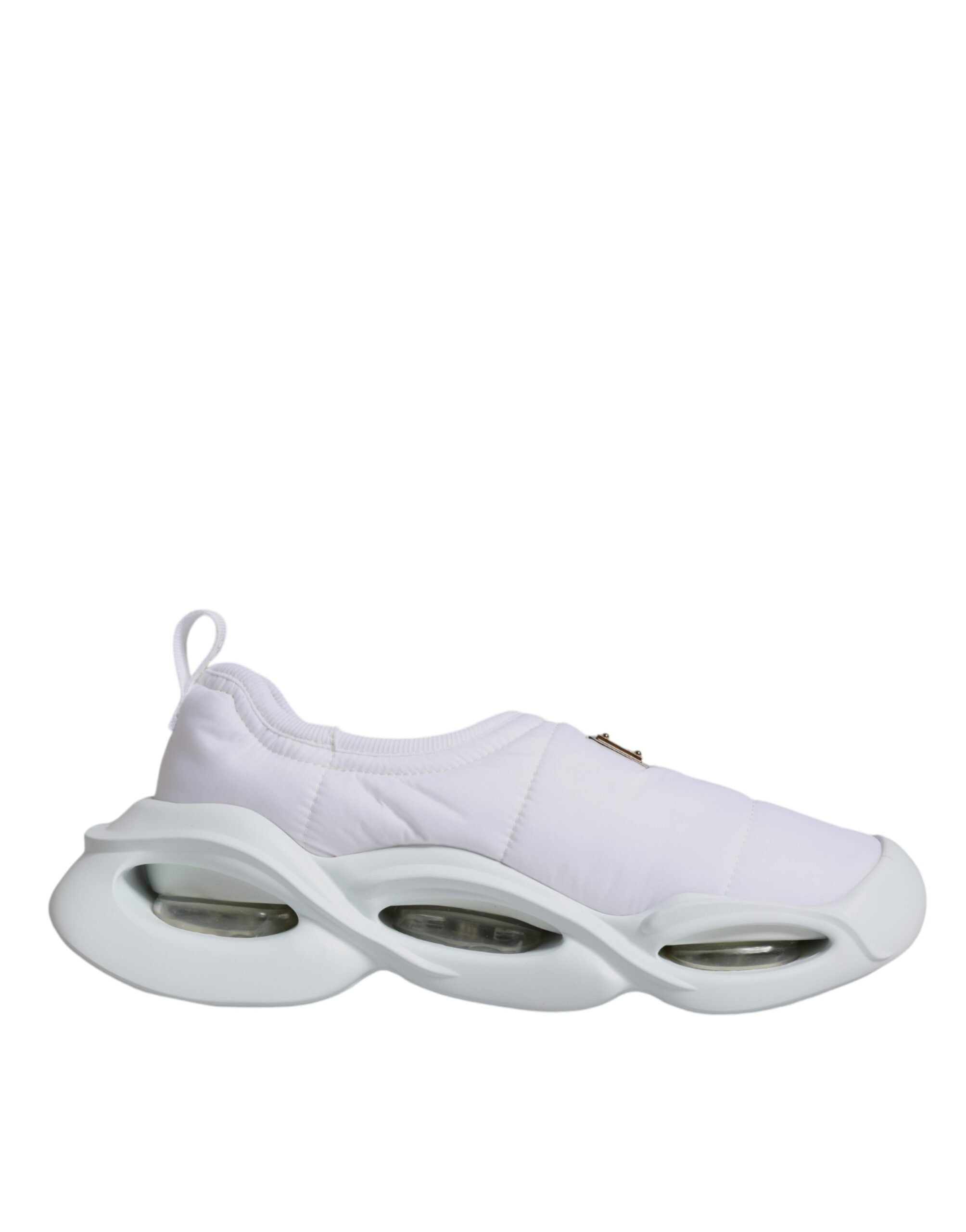 Dolce & Gabbana White Padded Fabric Low Top Sneakers Shoes-7