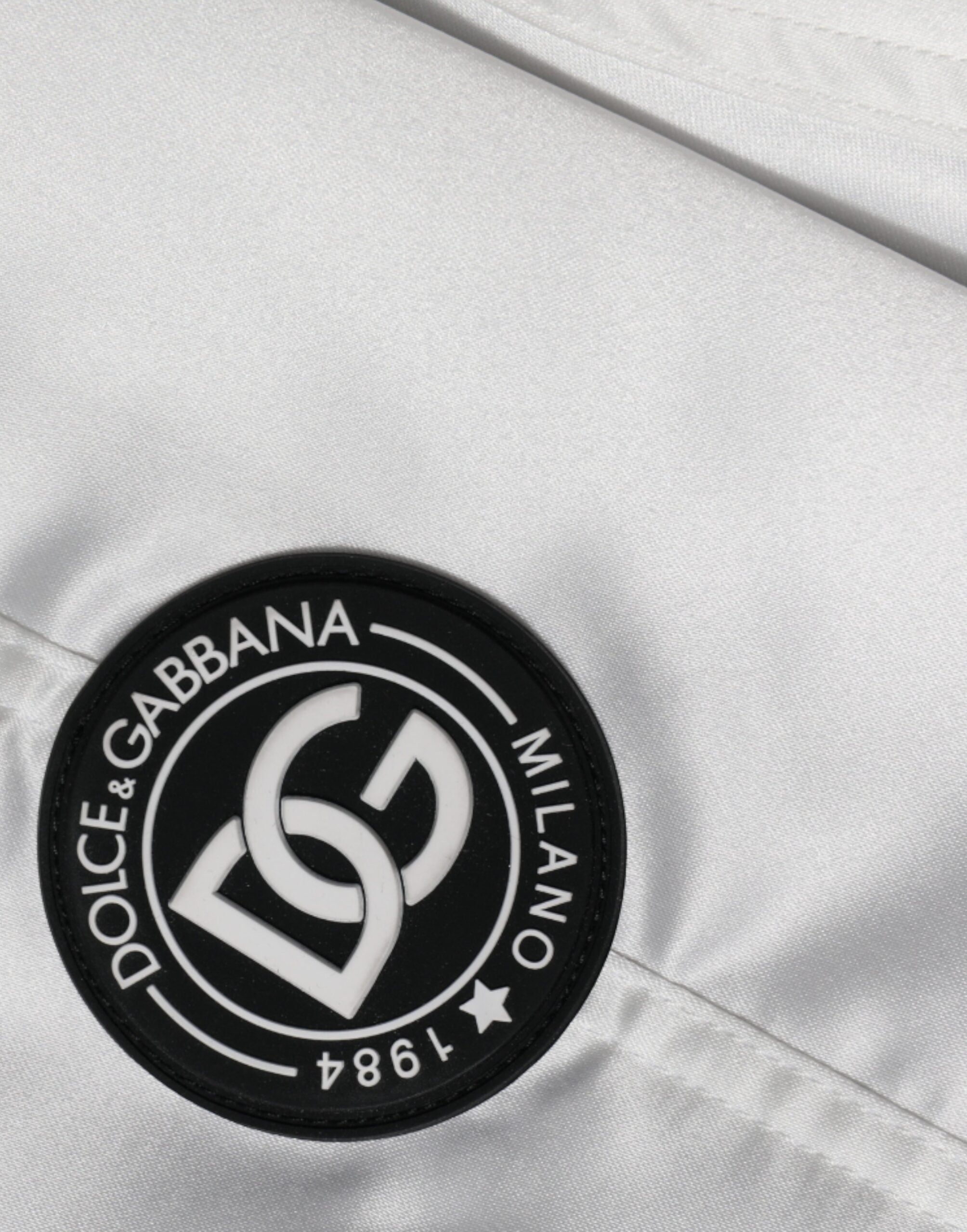 Dolce & Gabbana White Polyester Logo Bomber Jacket with Full Zip-8