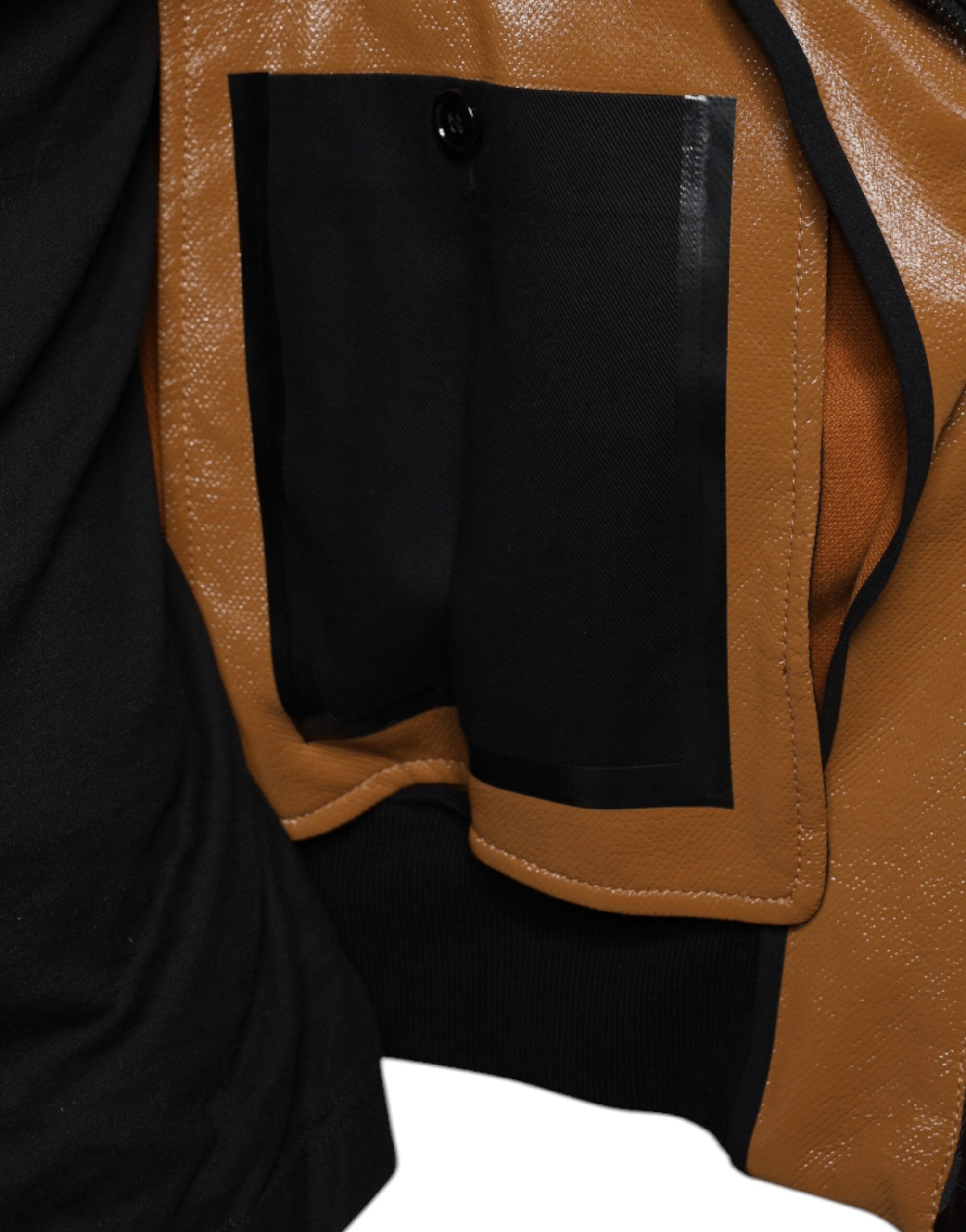 Dolce & Gabbana brown leather bomber jacket with zipper for men-7