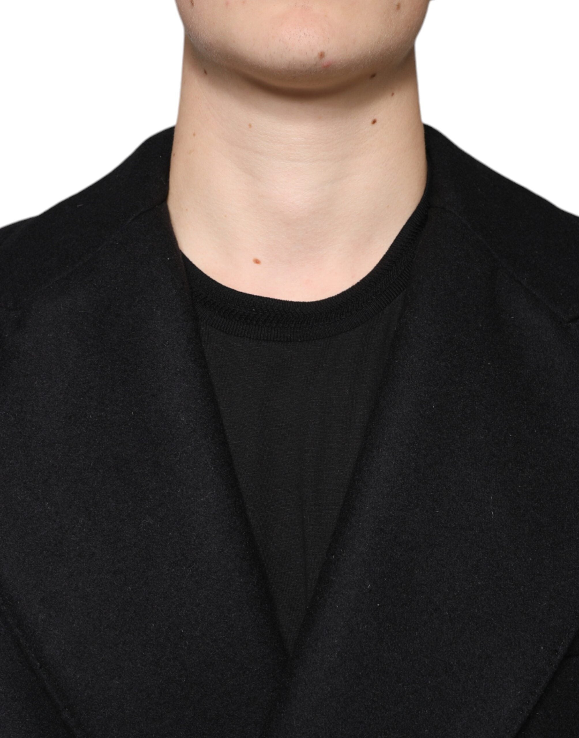Dolce & Gabbana Black Wool Coat Double Breasted Men's Coat Jacket-5