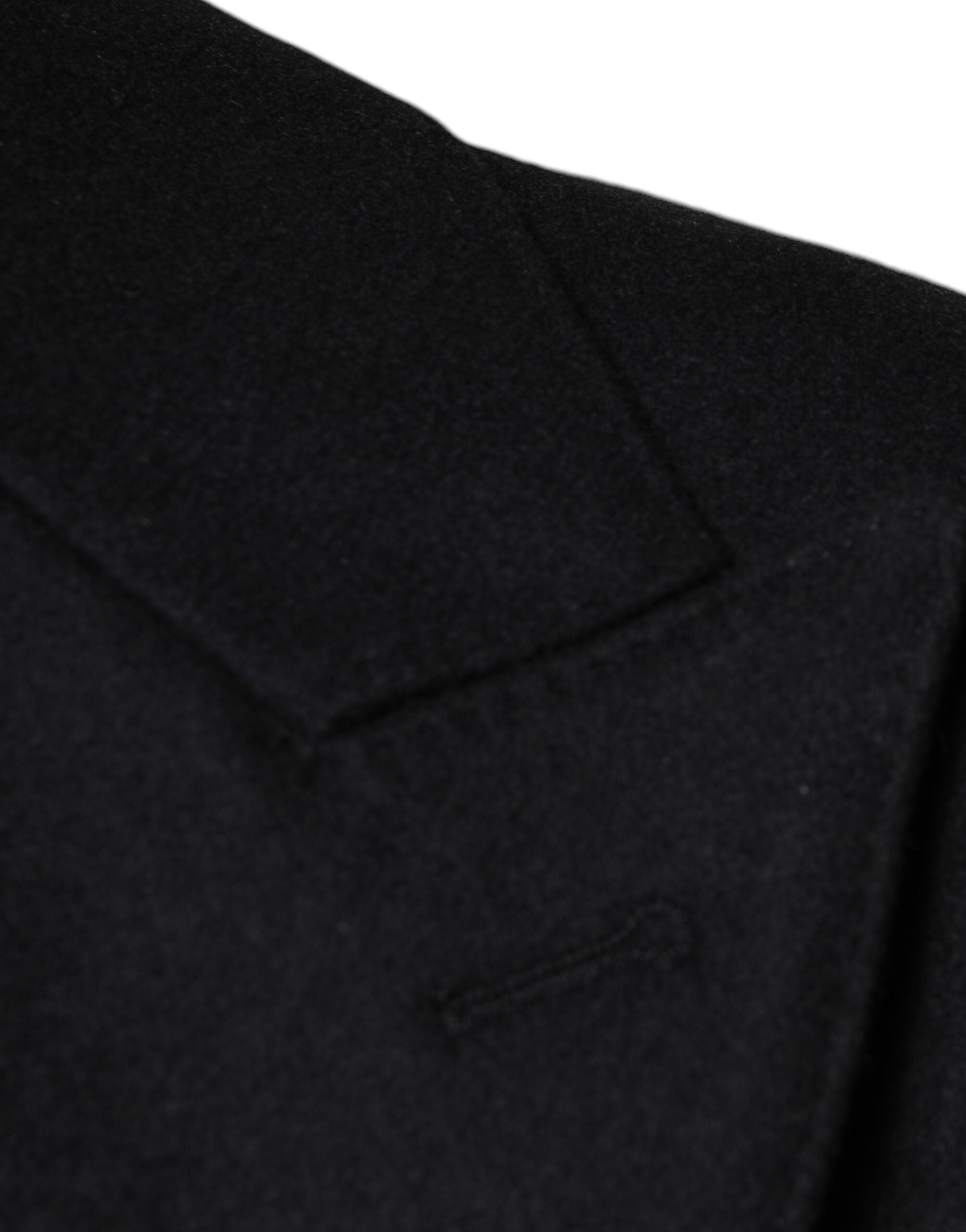 Dolce & Gabbana Black Wool Coat Double Breasted Men's Coat Jacket-6