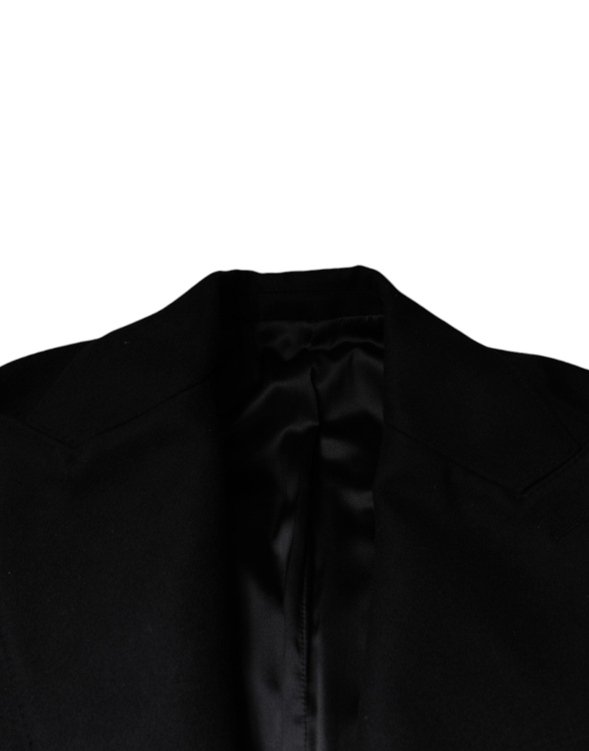 Dolce & Gabbana Black Wool Coat Double Breasted Men's Coat Jacket-7