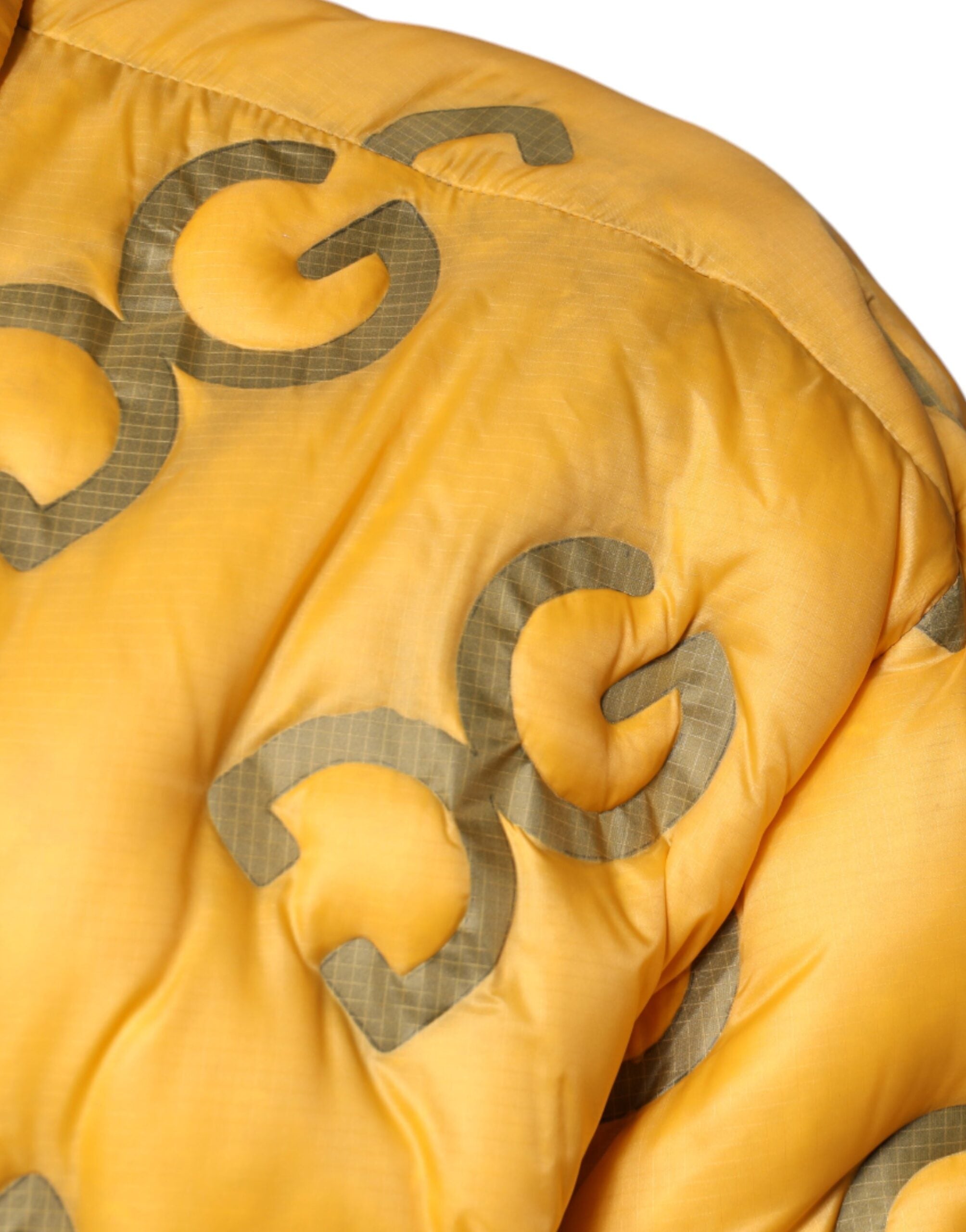 Dolce & Gabbana Gelbe wattierte Blousonjacke mit Logo und Knöpfen-6