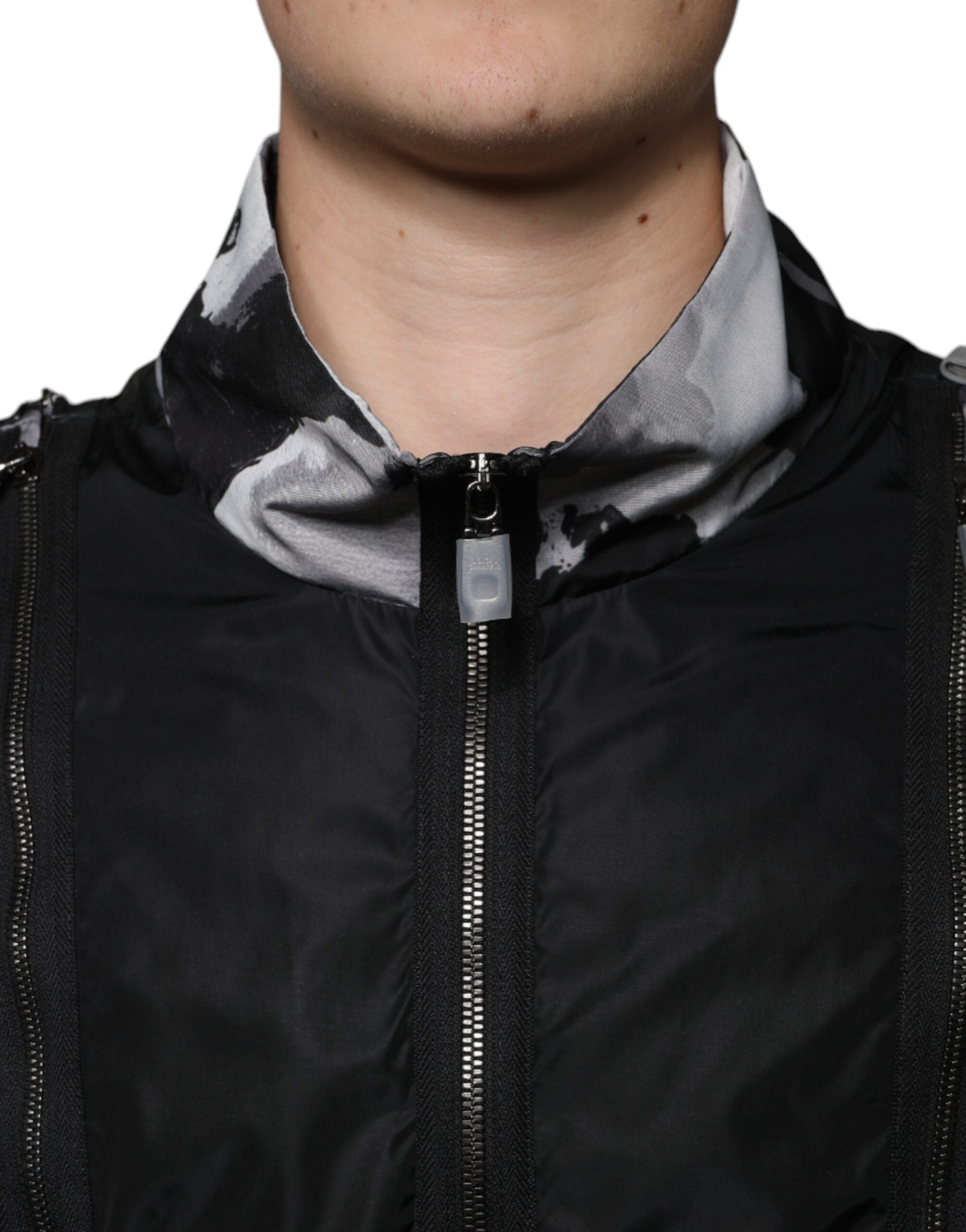 Chaqueta bomber de nailon negra con cremallera completa de Dolce & Gabbana para hombre-5