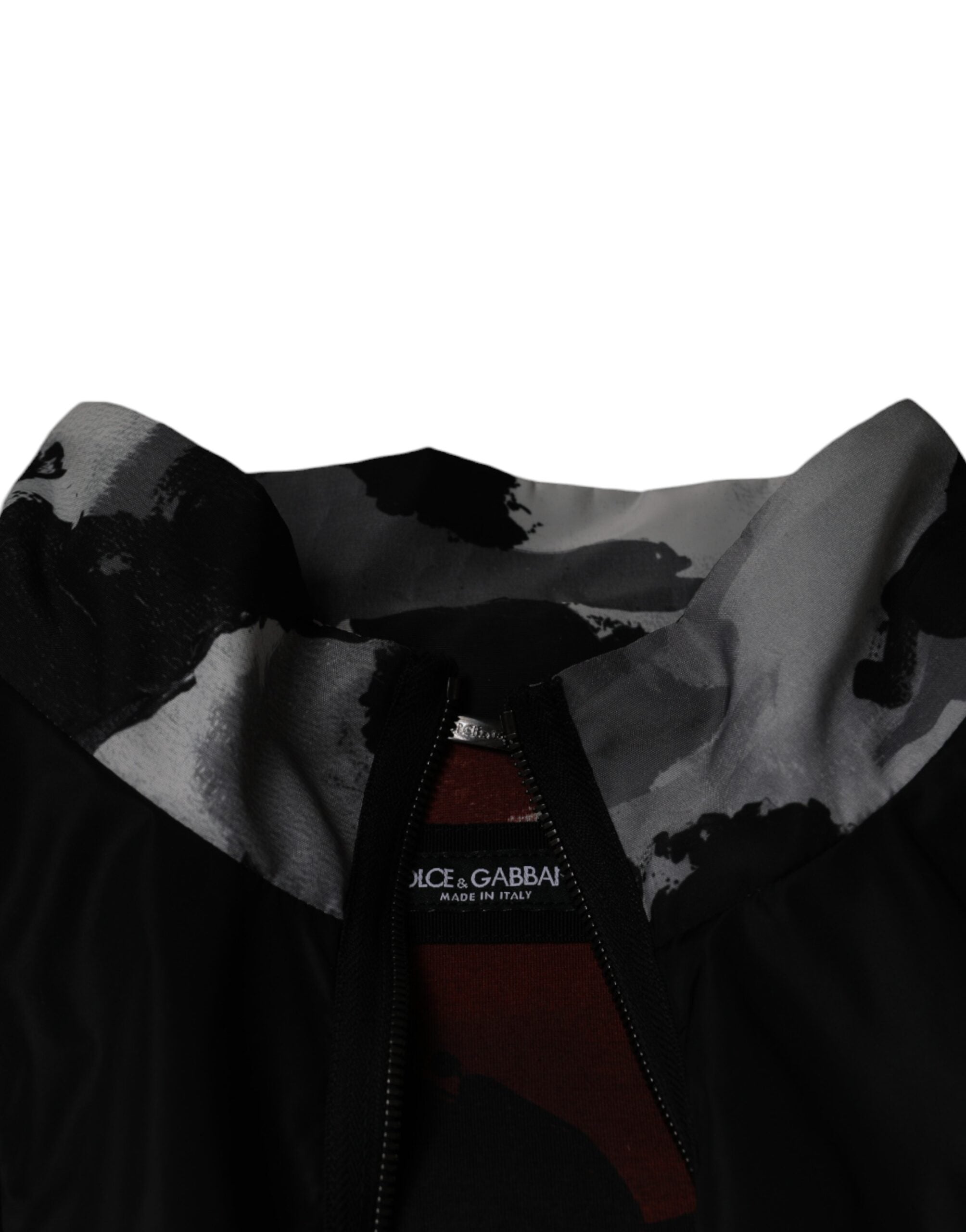 Chaqueta bomber de nailon negra con cremallera completa de Dolce & Gabbana para hombre-7