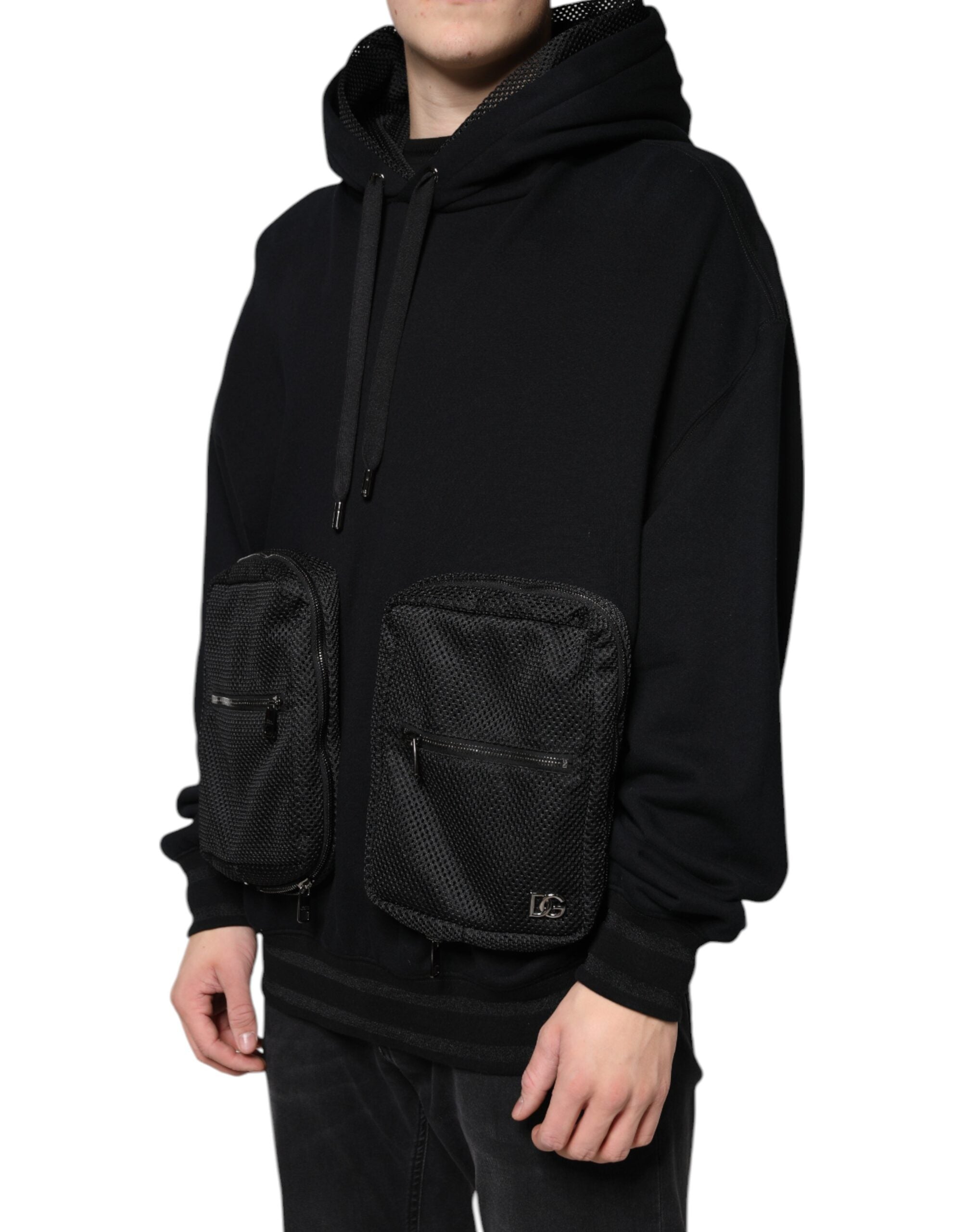 Dolce & Gabbana Schwarzer Kapuzenpullover Männer Sweatshirt Pullover-3