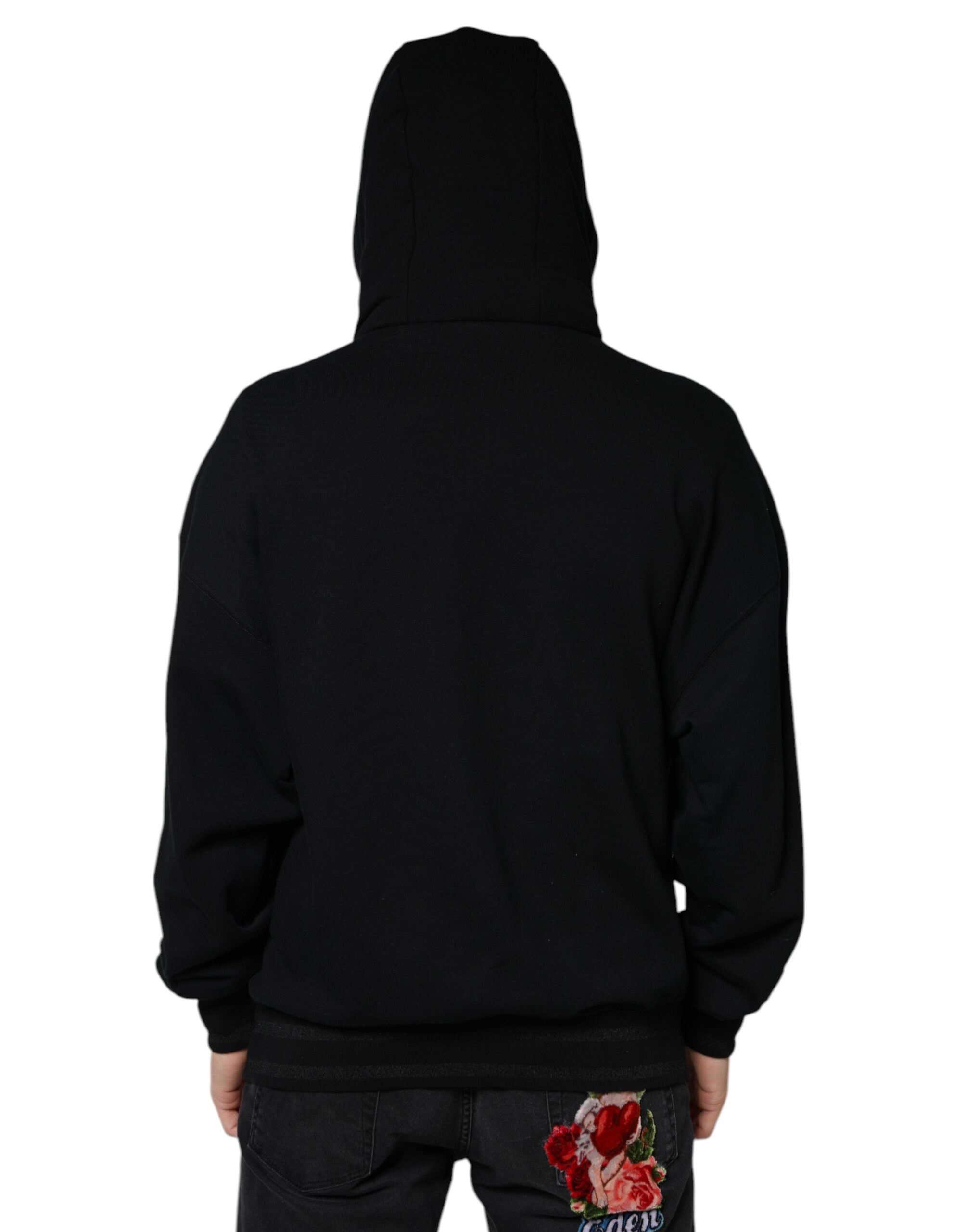 Dolce & Gabbana Schwarzer Kapuzenpullover Männer Sweatshirt Pullover-4