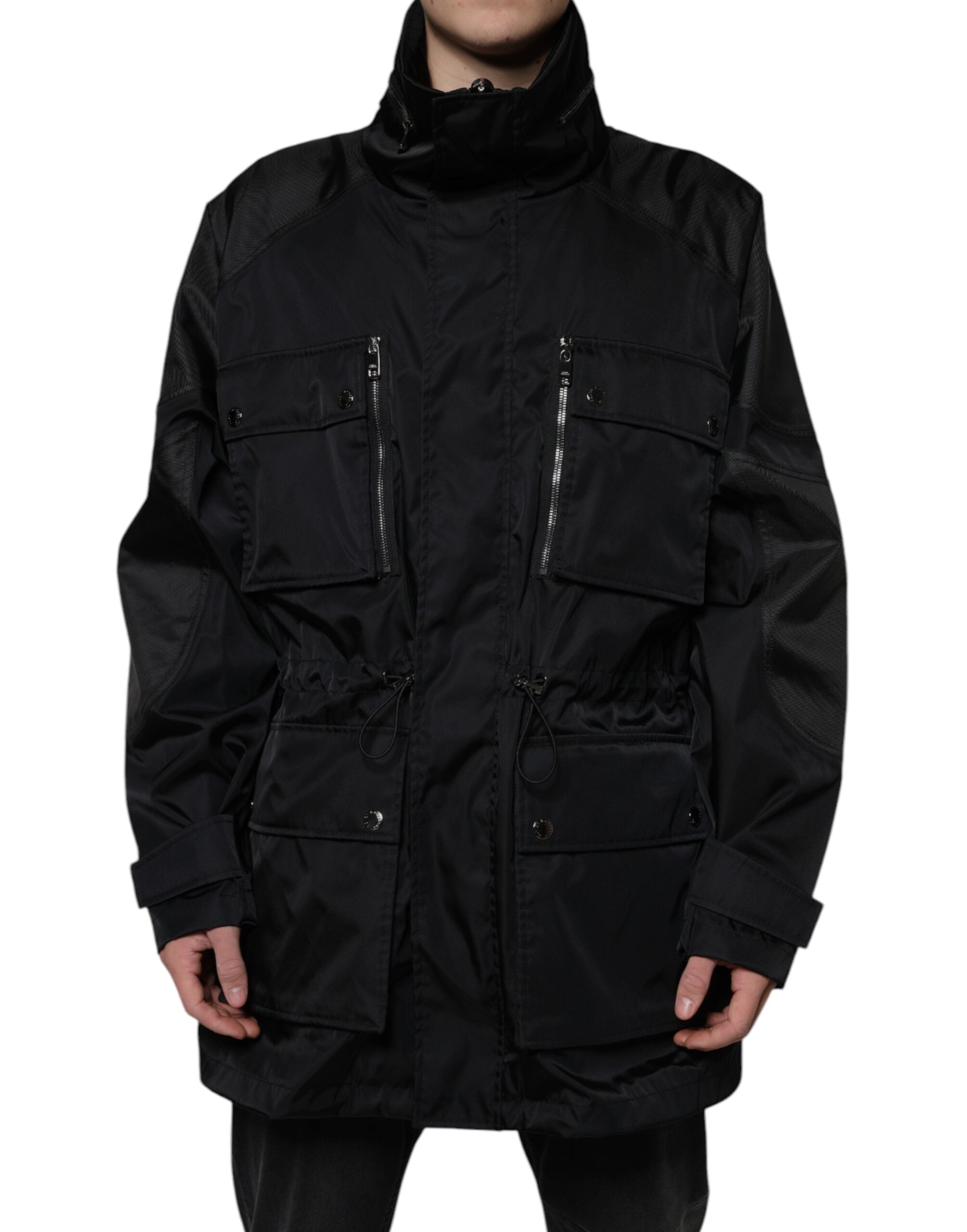 Dolce & Gabbana Black Nylon Winter Men's Parka Coat Jacket-2