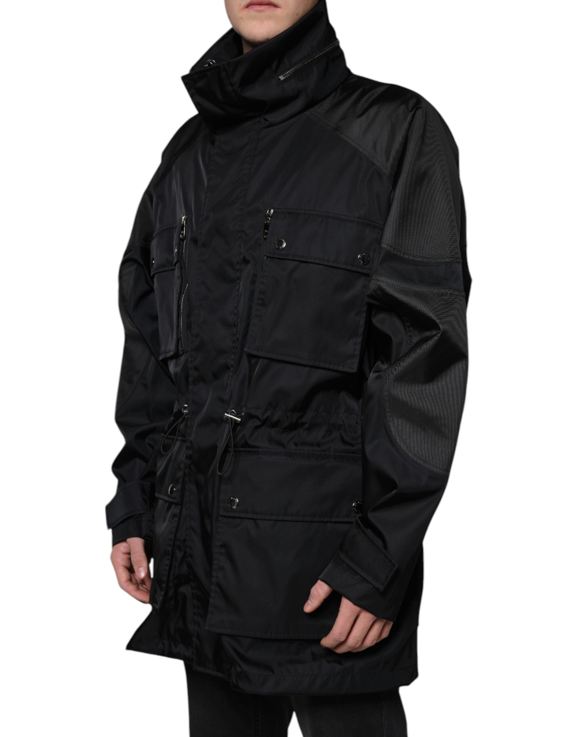 Dolce & Gabbana Black Nylon Winter Men's Parka Coat Jacket-4