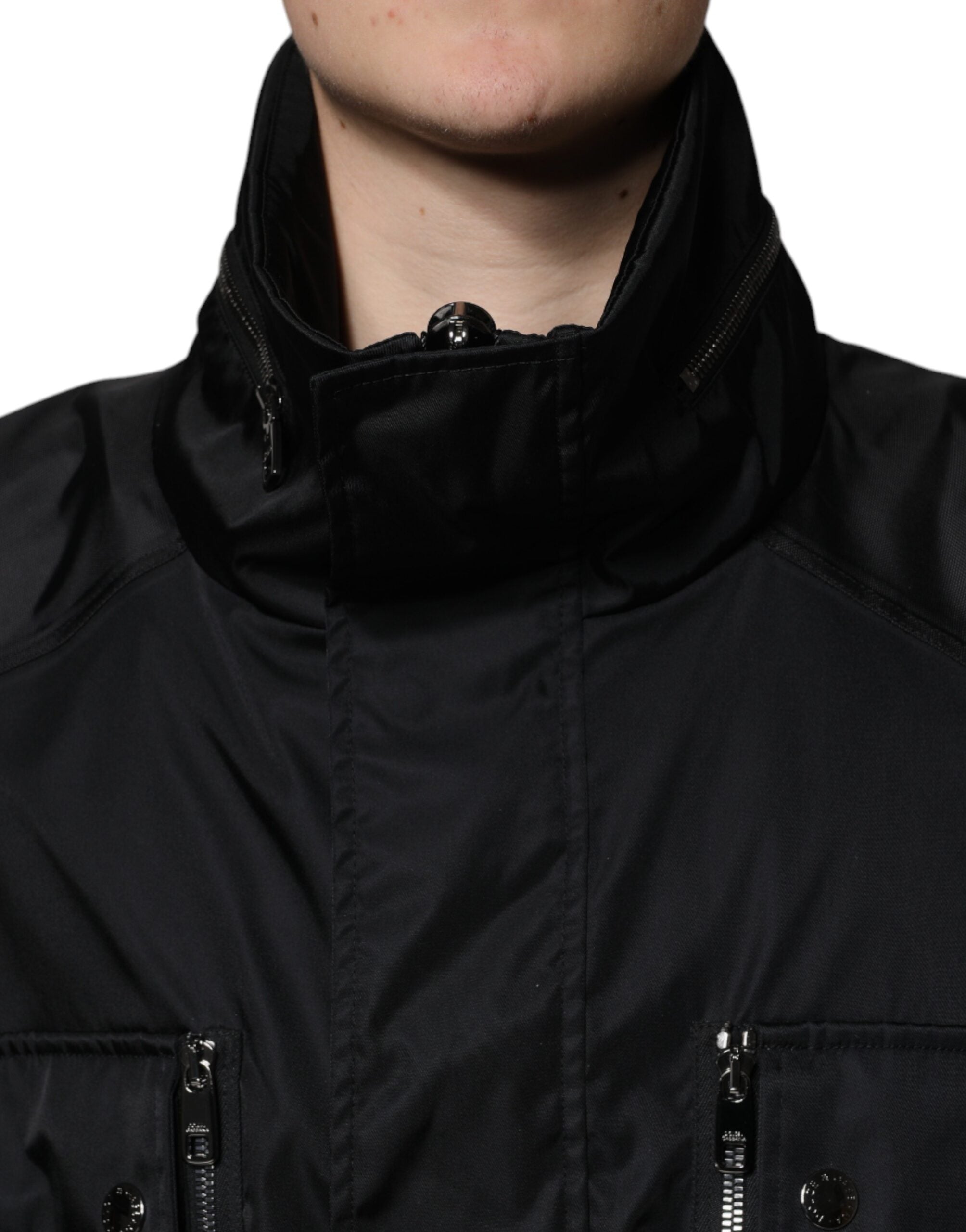Dolce & Gabbana Black Nylon Winter Men's Parka Coat Jacket-5