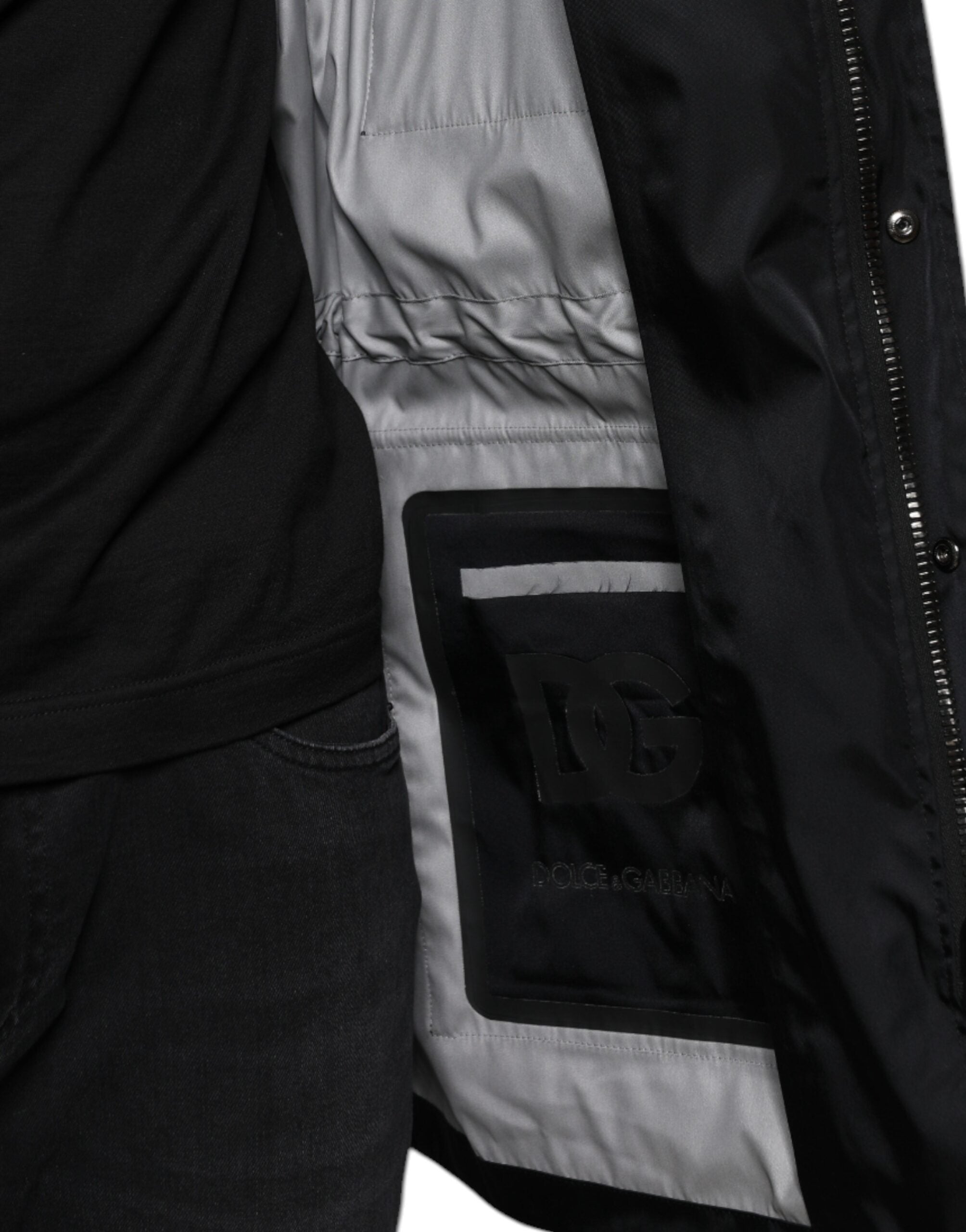 Dolce & Gabbana Black Nylon Winter Men's Parka Coat Jacket-7