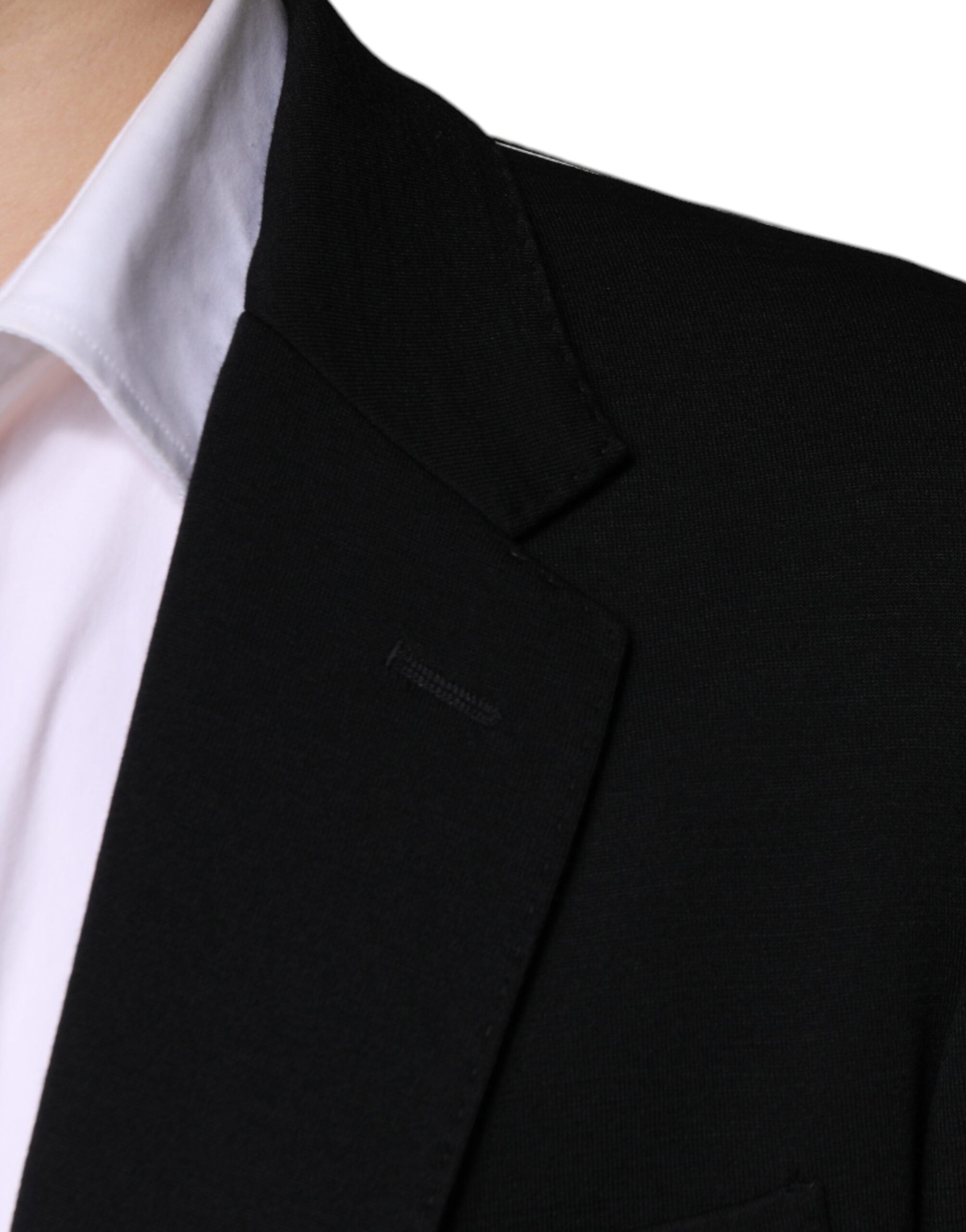 Dolce & Gabbana Schwarzer einreihiger formeller Blazer aus Wolle-6