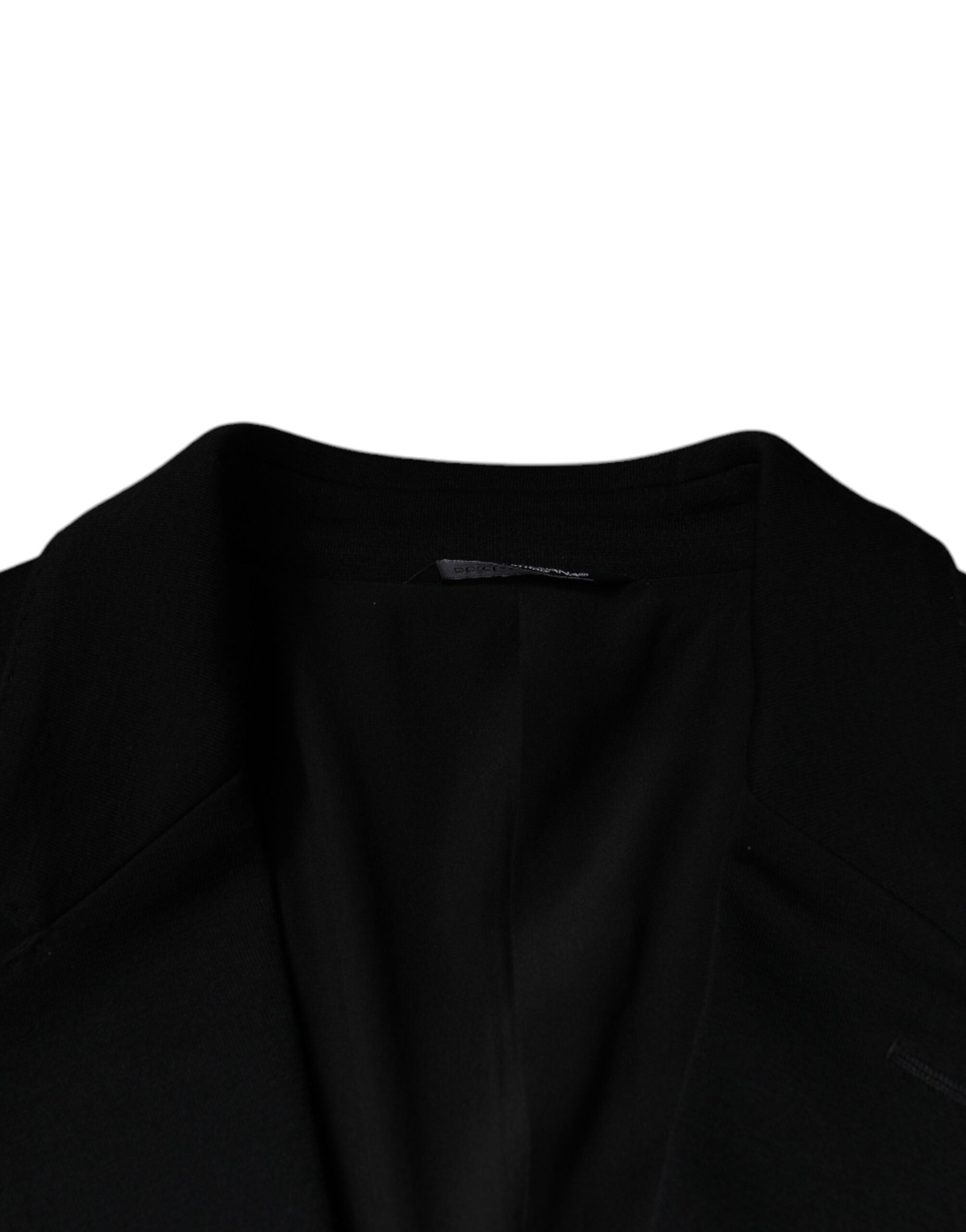 Dolce & Gabbana Schwarzer einreihiger formeller Blazer aus Wolle-7
