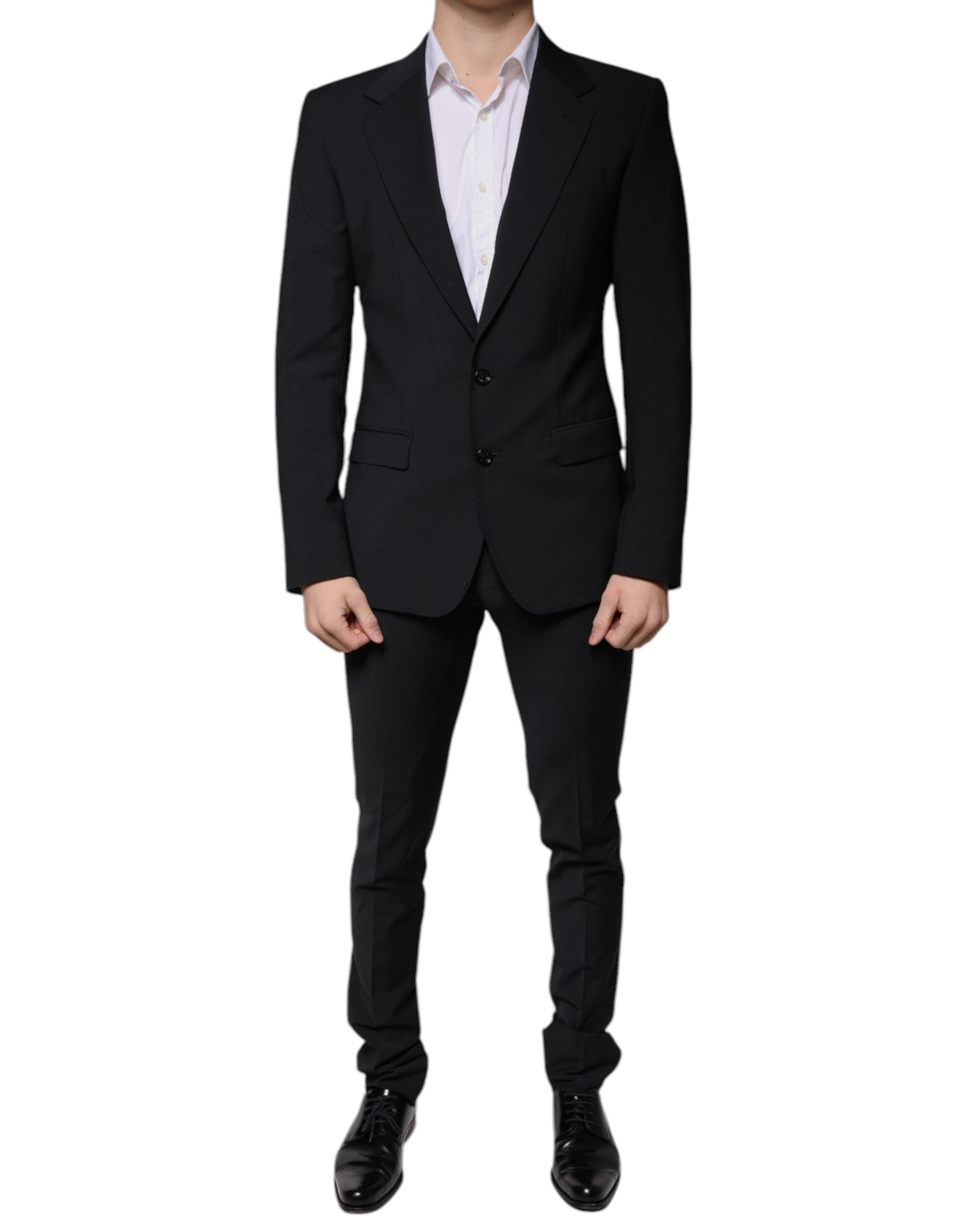 Dolce & Gabbana Schwarzer Wolle 3 Stück Slim Fit Formaler Herrenanzug-2