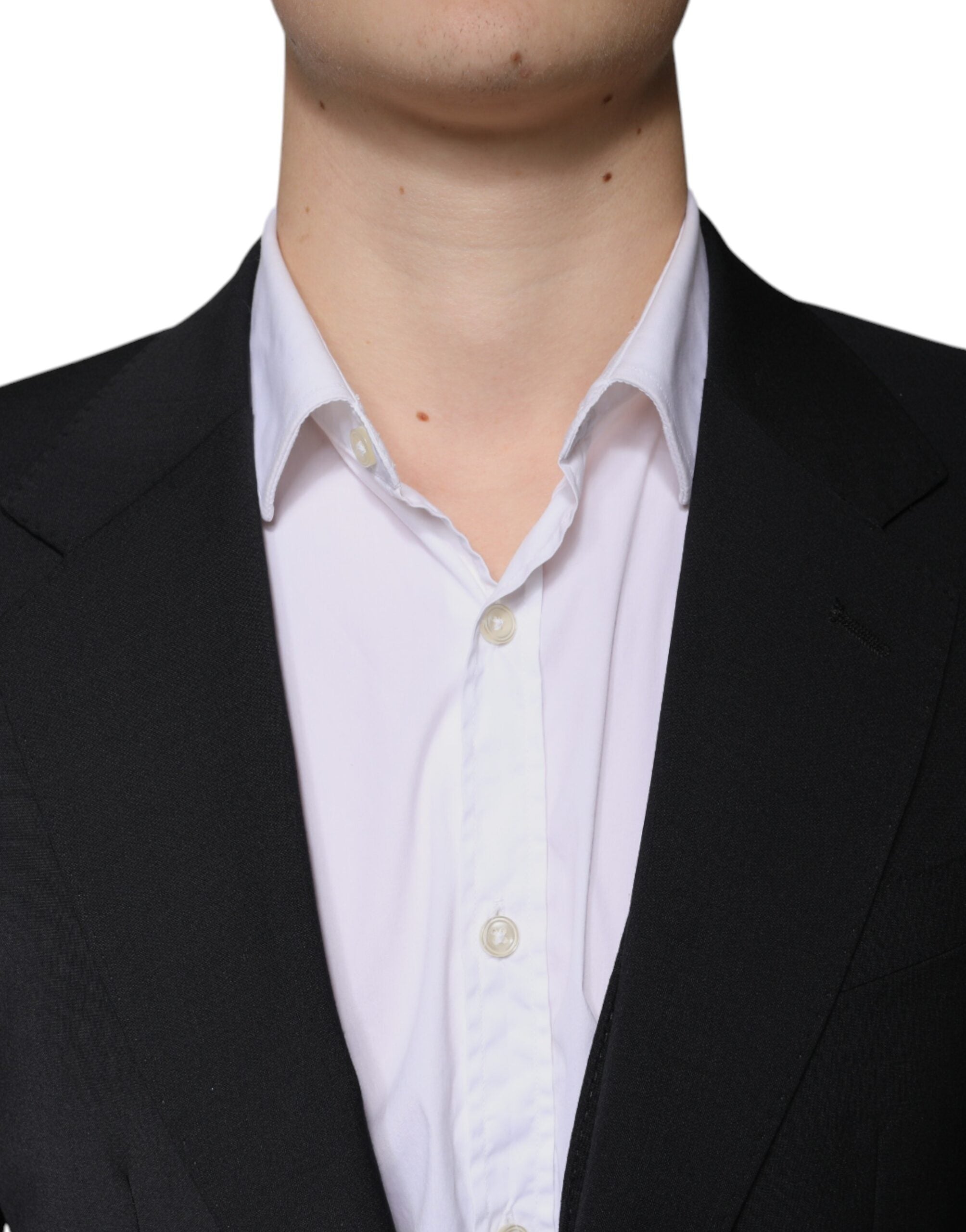 Dolce & Gabbana Schwarzer Wolle 3 Stück Slim Fit Formaler Herrenanzug-5