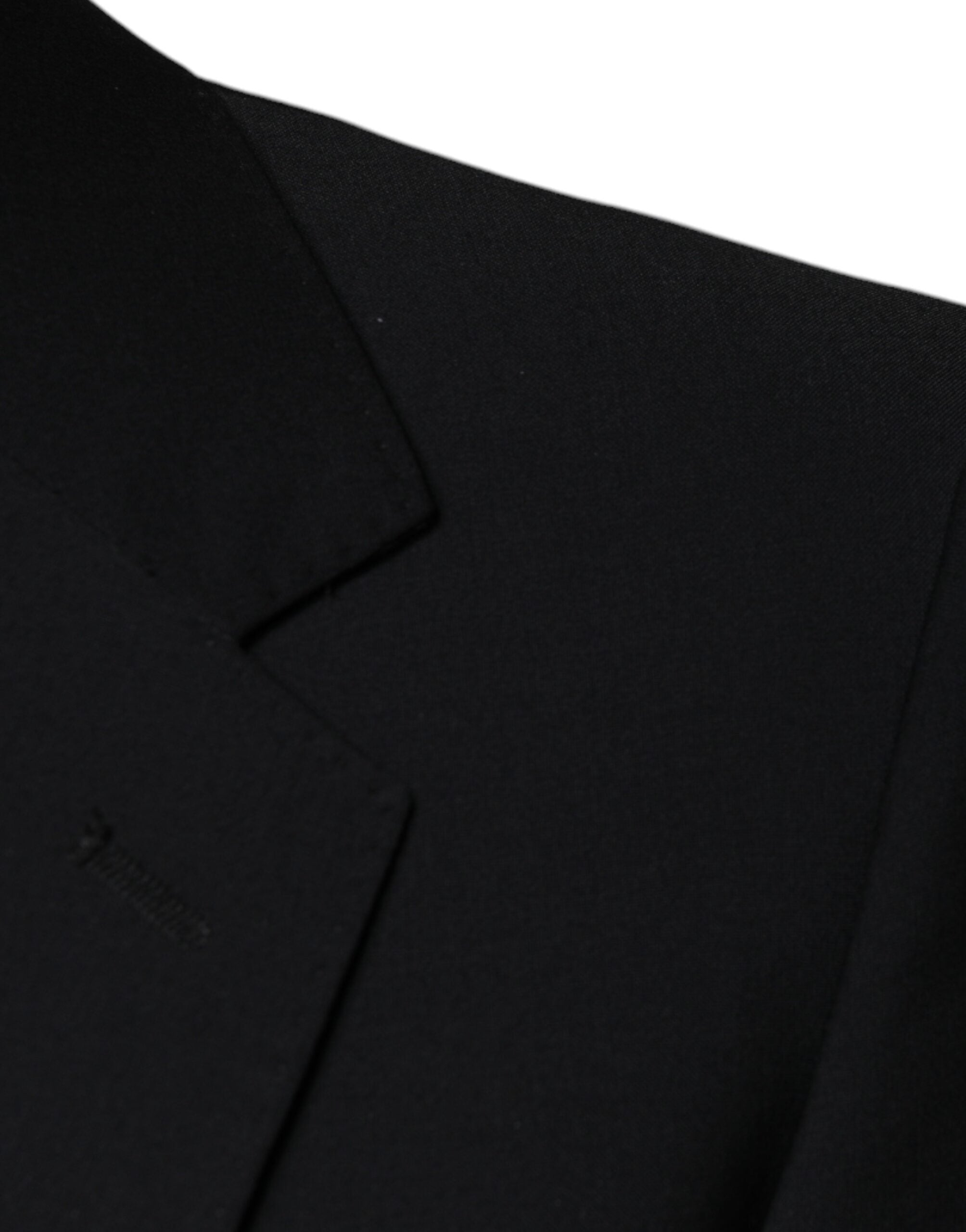 Dolce & Gabbana Schwarzer Wolle 3 Stück Slim Fit Formaler Herrenanzug-6
