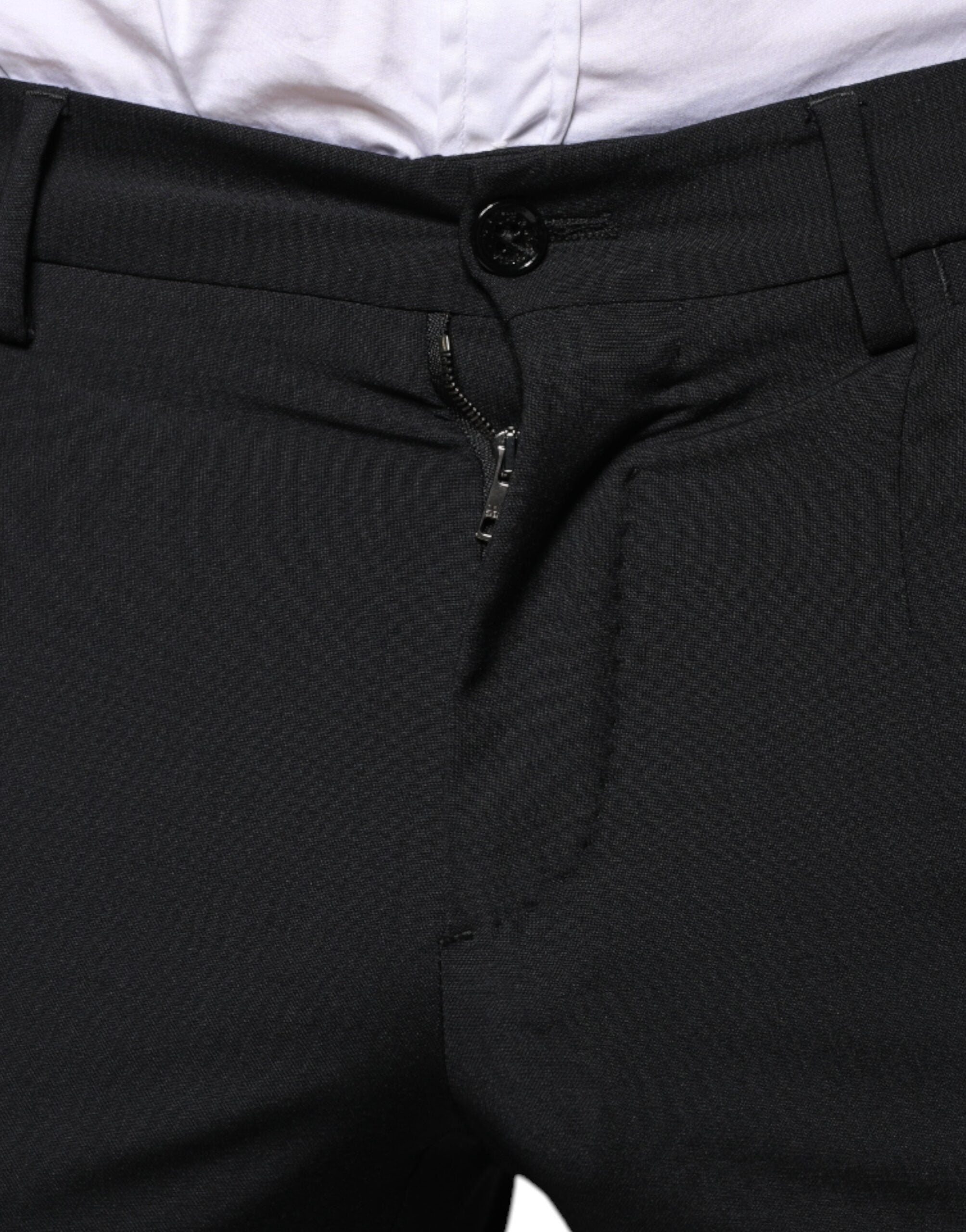 Dolce & Gabbana Schwarzer Wolle 3 Stück Slim Fit Formaler Herrenanzug-7