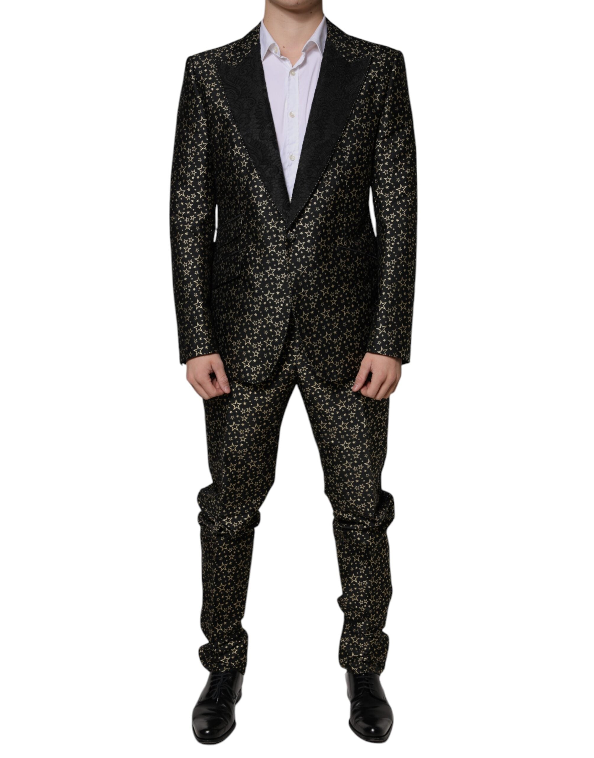 Dolce & Gabbana Black Star Jacquard SICILIA 2-Piece Suit-2