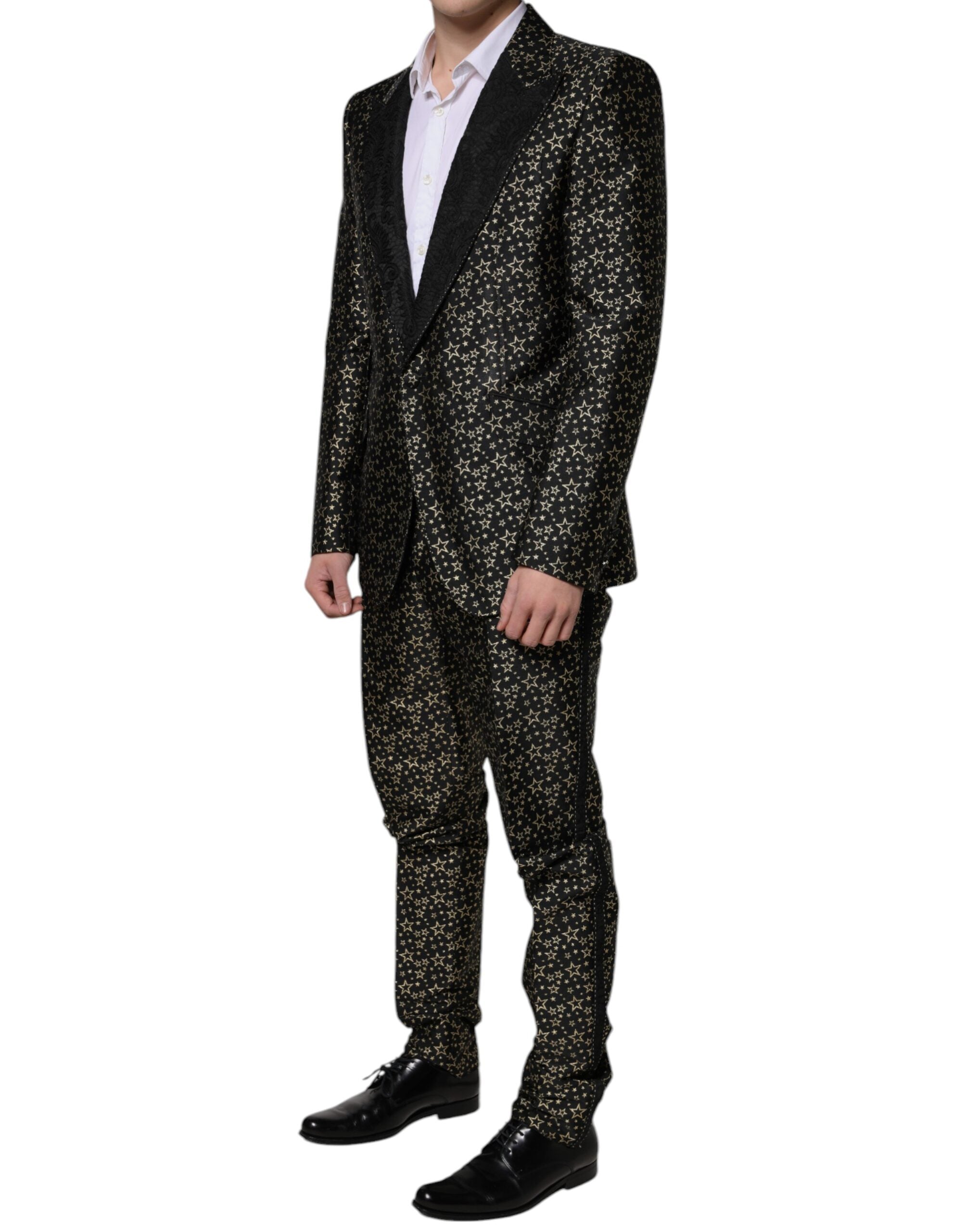 Dolce & Gabbana Black Star Jacquard SICILIA 2-Piece Suit-4