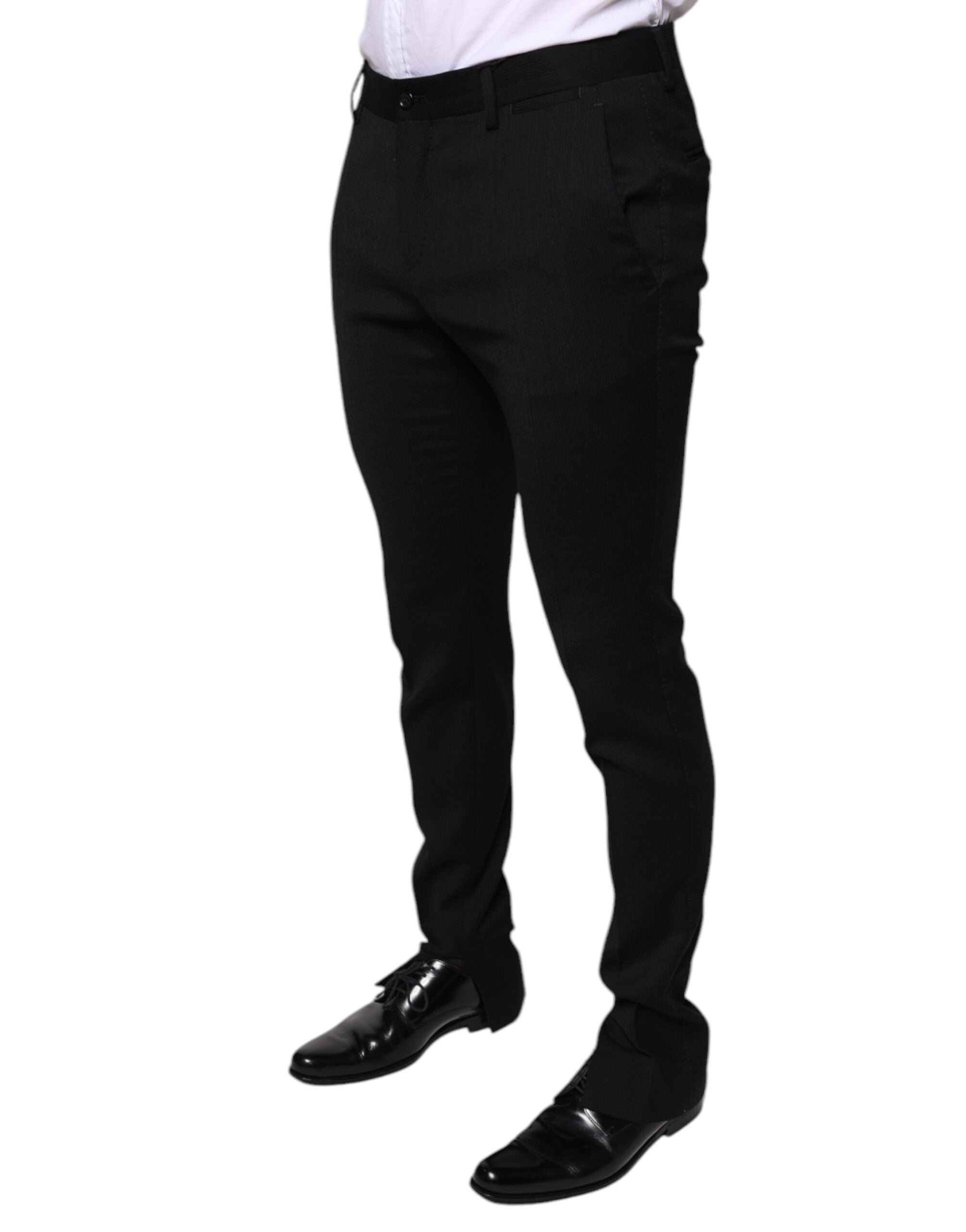Dolce & Gabbana Black Wool Skinny Formal Dress Pants-3