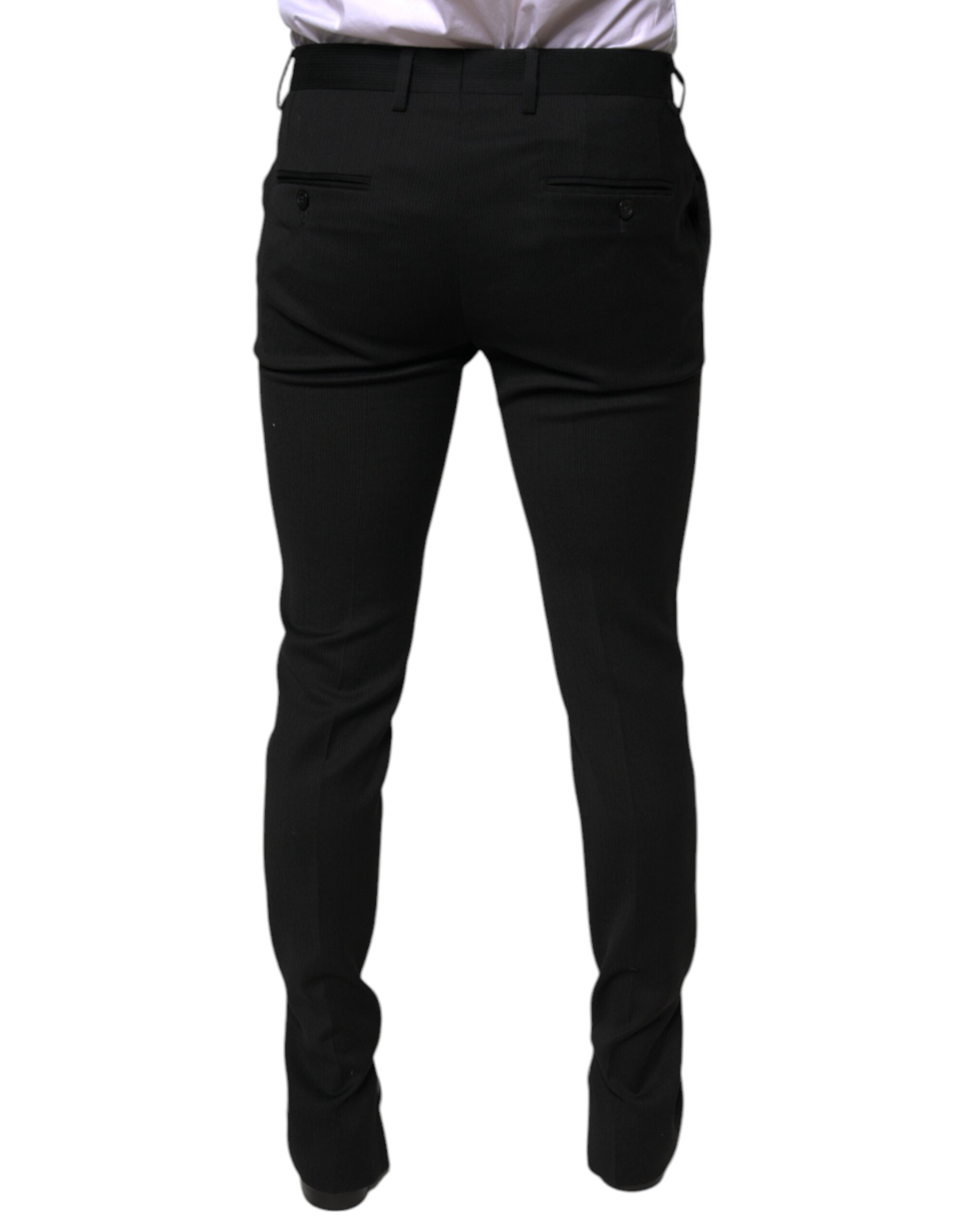 Dolce & Gabbana Black Wool Skinny Formal Dress Pants-4