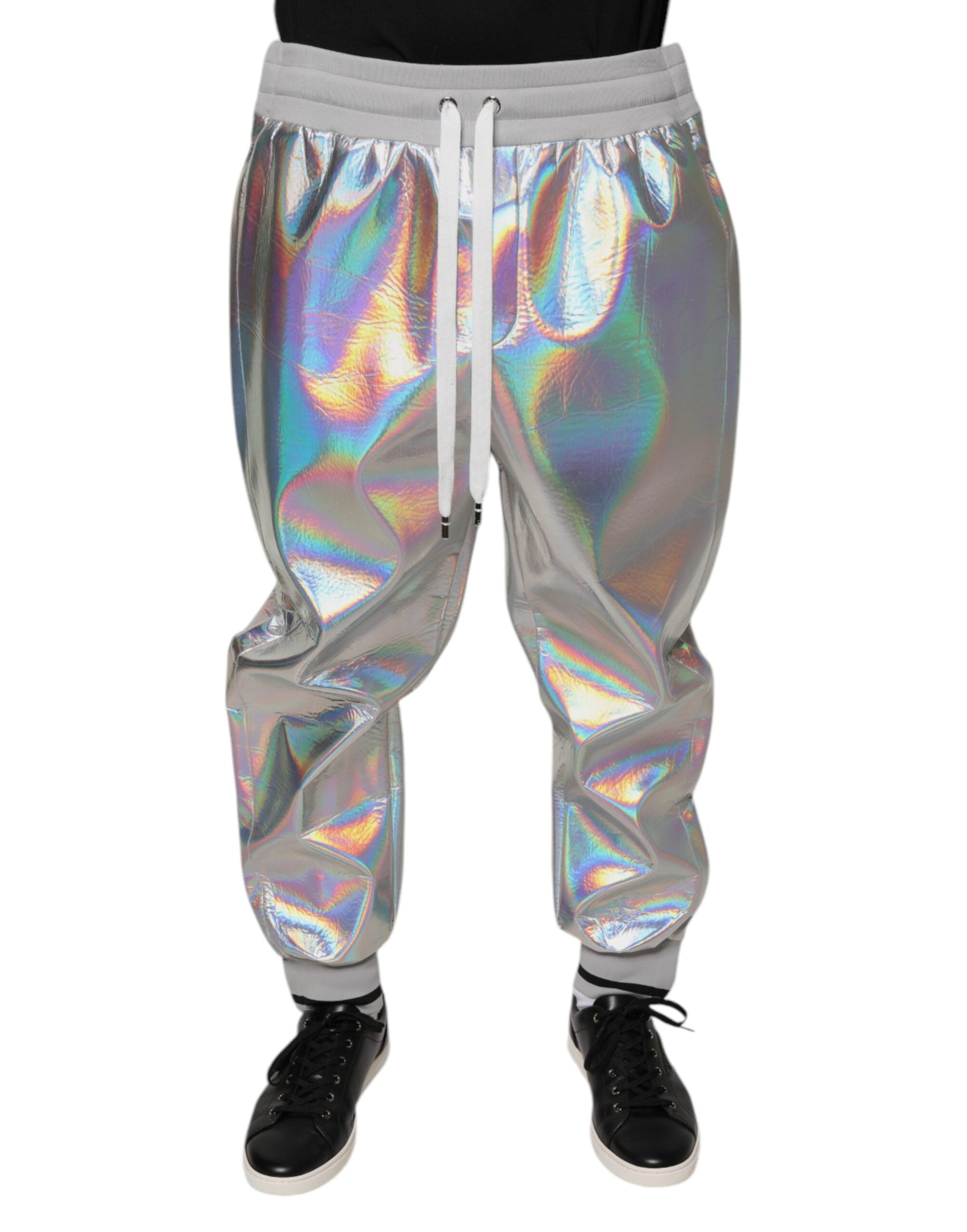 Dolce & Gabbana silver iridescent men's jogger sweatpants trousers-2