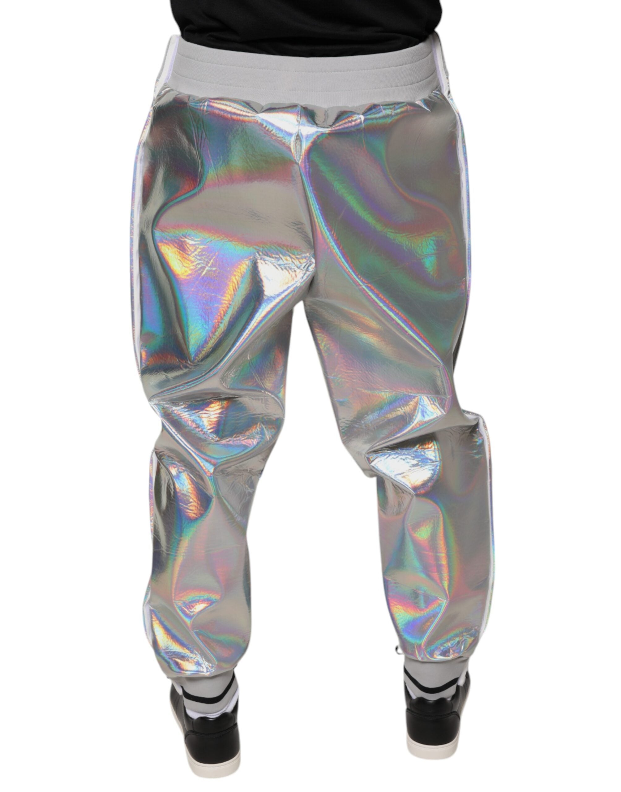 Dolce & Gabbana silver iridescent men's jogger sweatpants trousers-4
